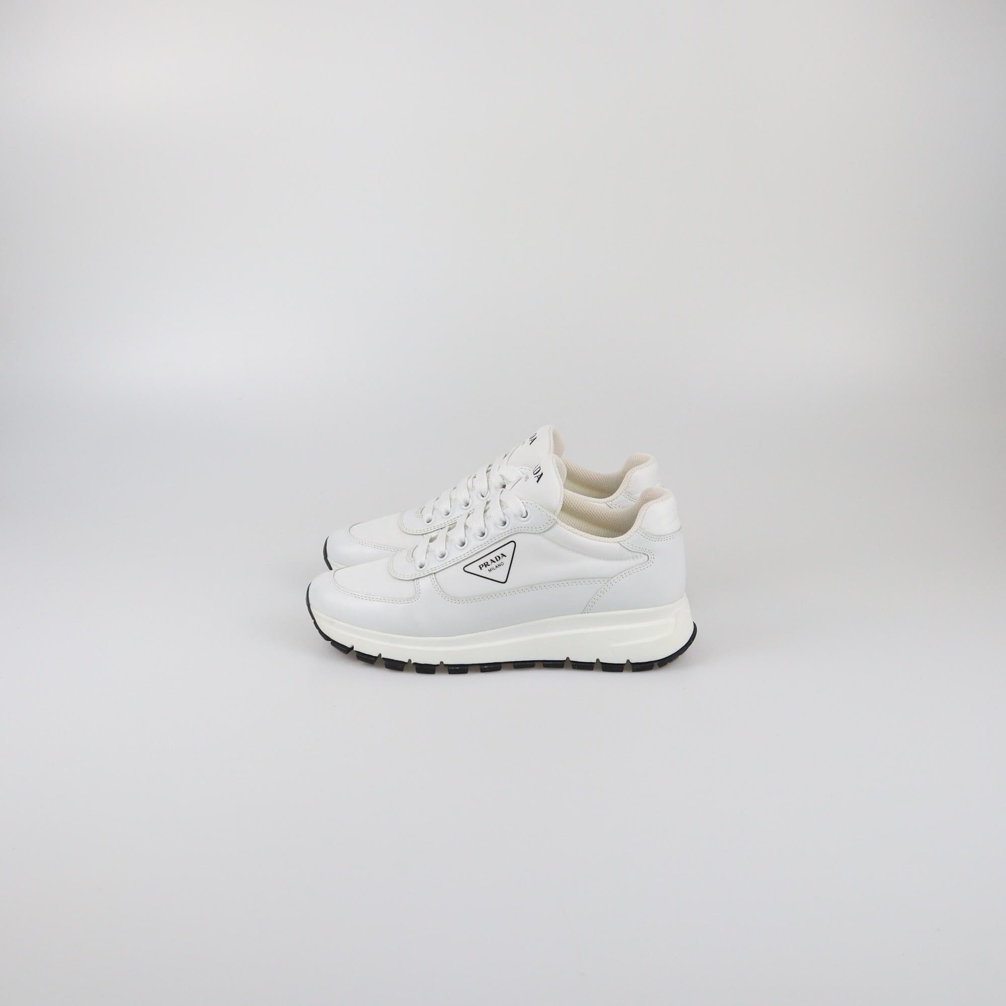Prada Sport White Re-Nylon Low Top Sneakers Womens Prada Sport