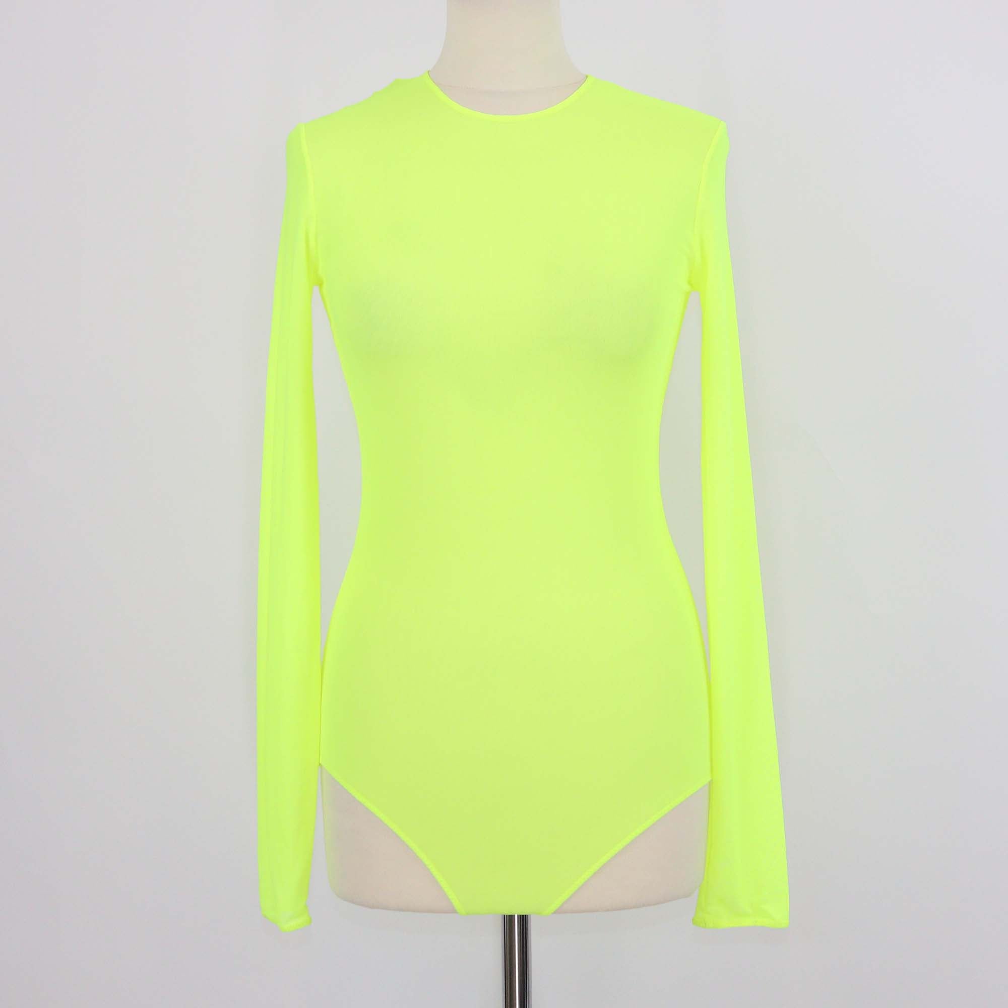 Maison Margiela Neon Green Mesh Bodysuit