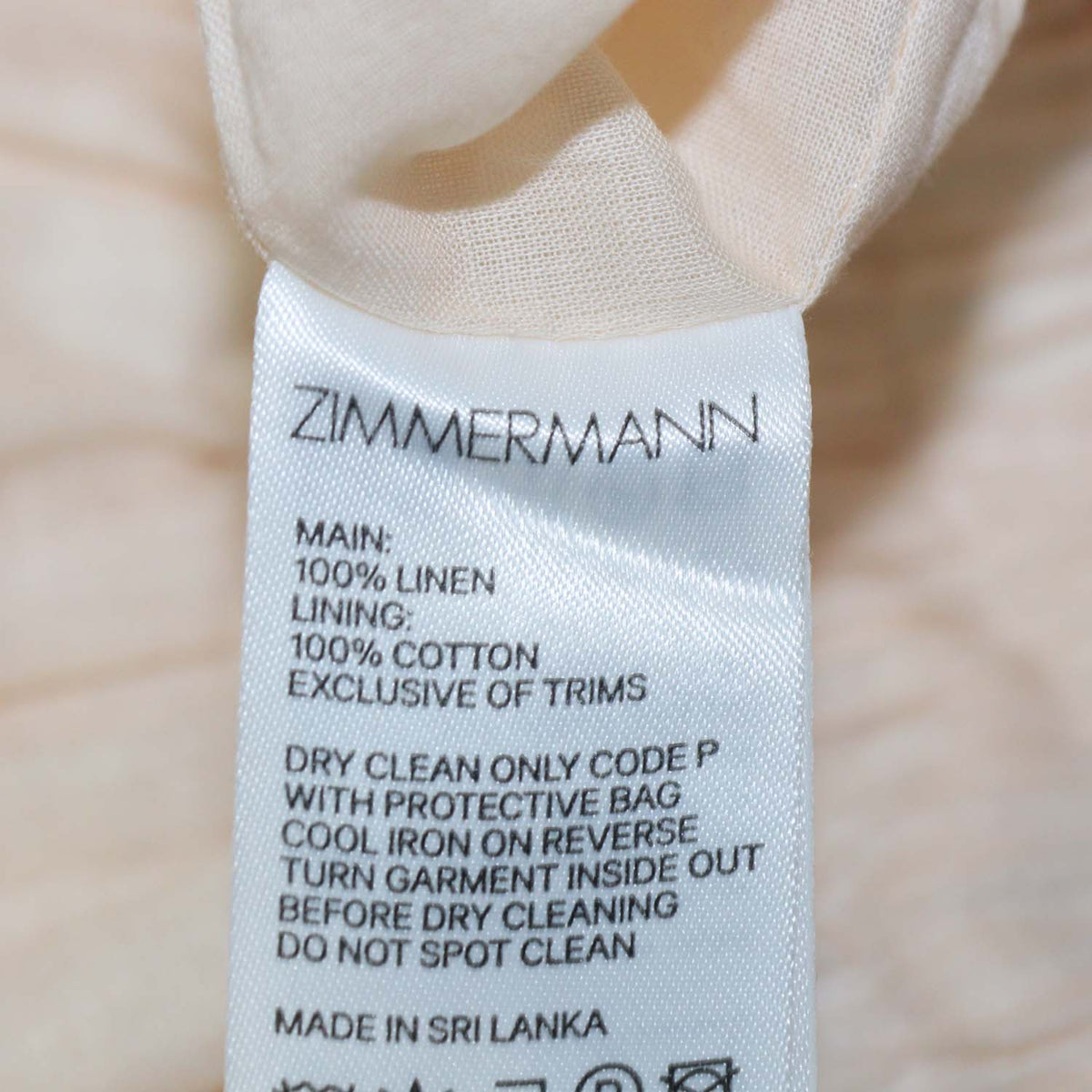Zimmermann Light Beige Multicolor Linen Floral Print Halliday Wide Leg Pants