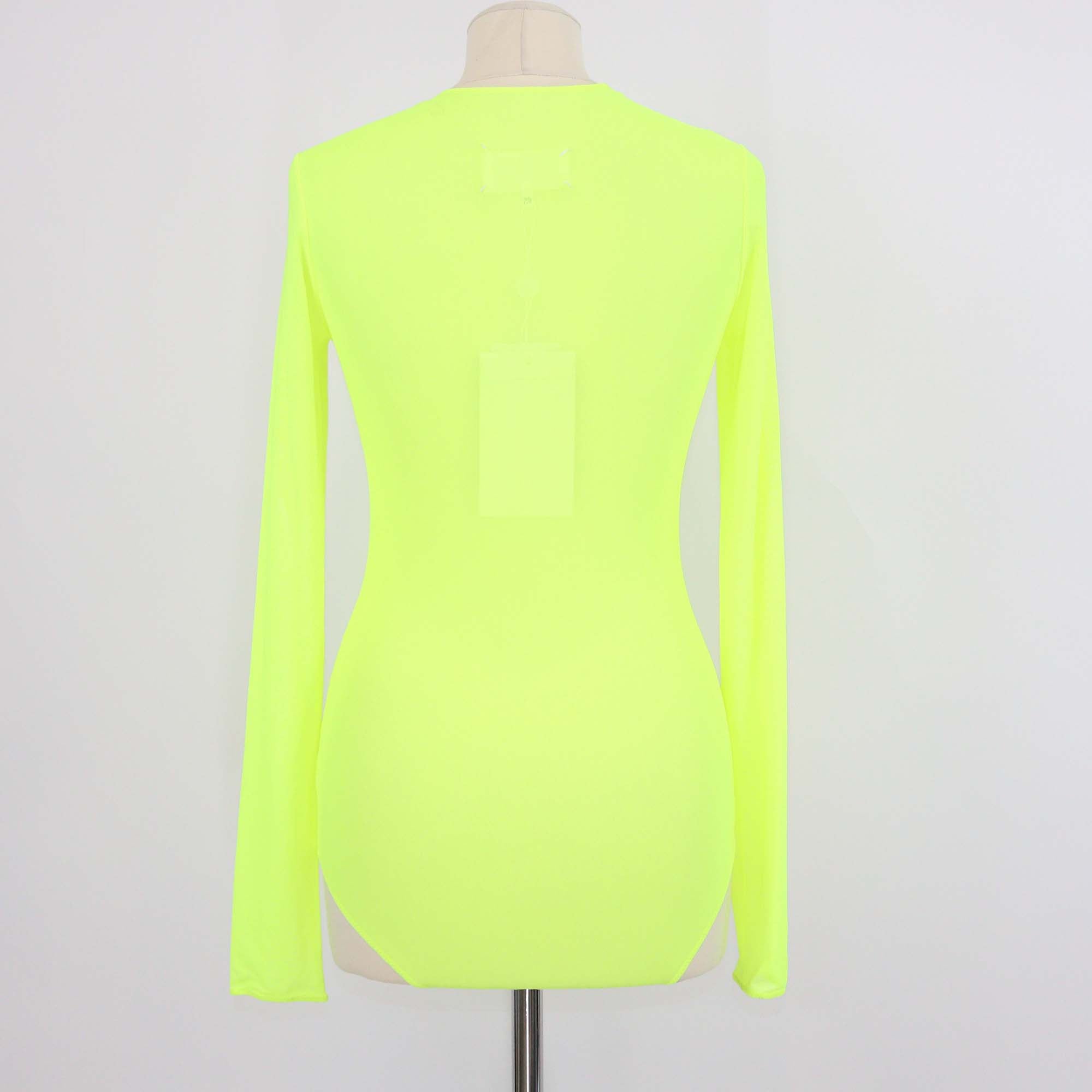 Maison Margiela Neon Green Mesh Bodysuit