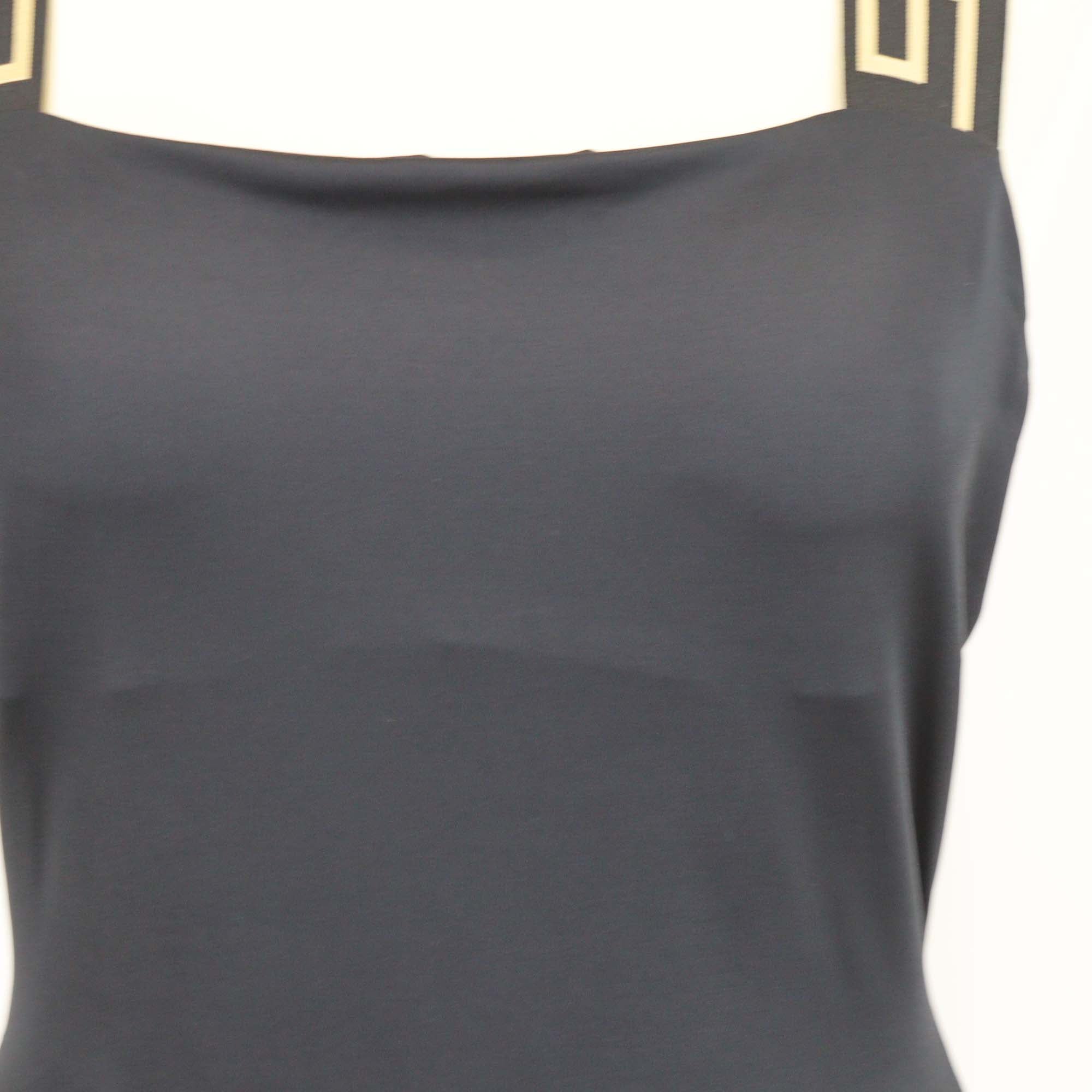 Versace Black Blend Fabric Greca One Piece Swimsuit