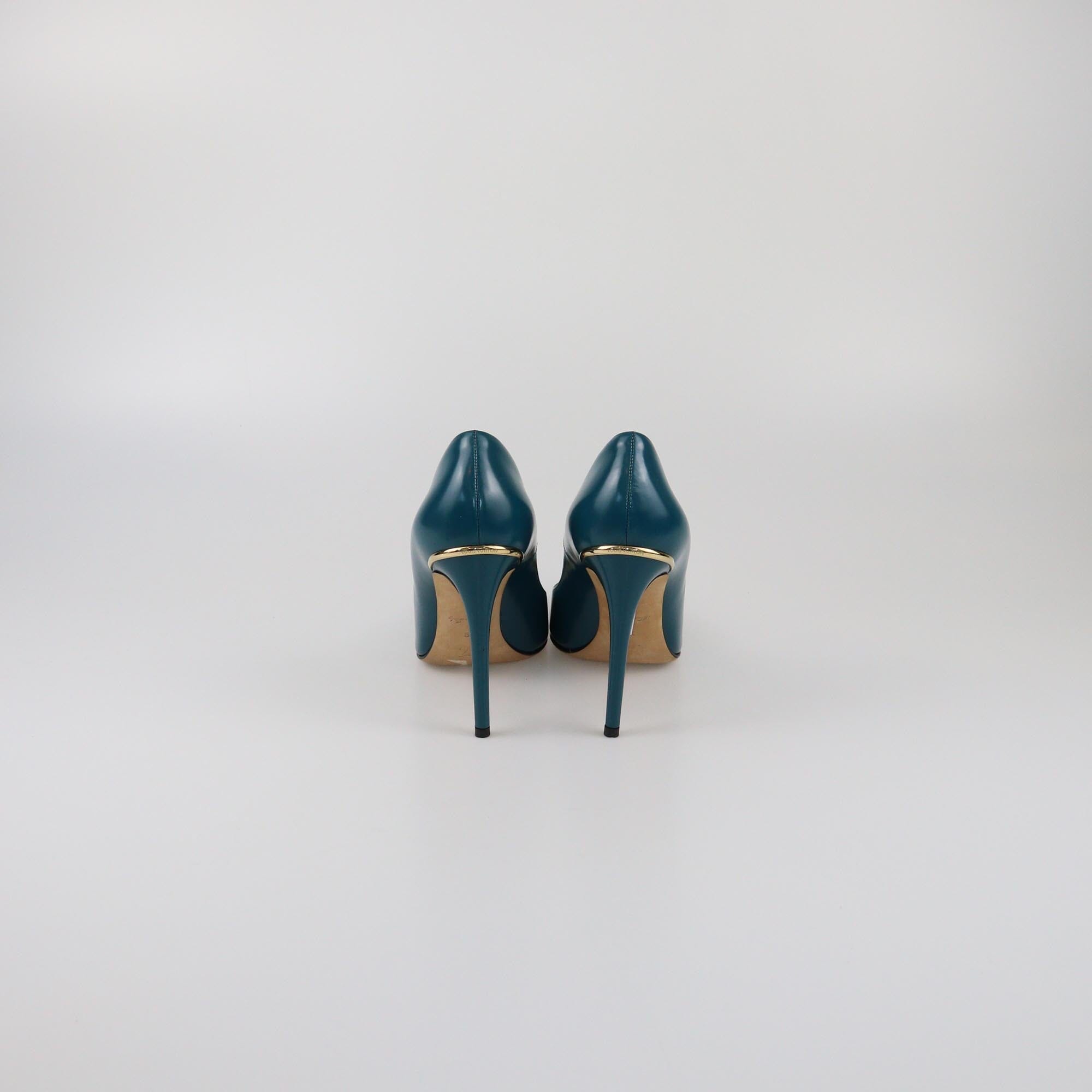 Louis Vuitton Teal Blue Eyeline Pointed Toe Pumps Womens Louis Vuitton