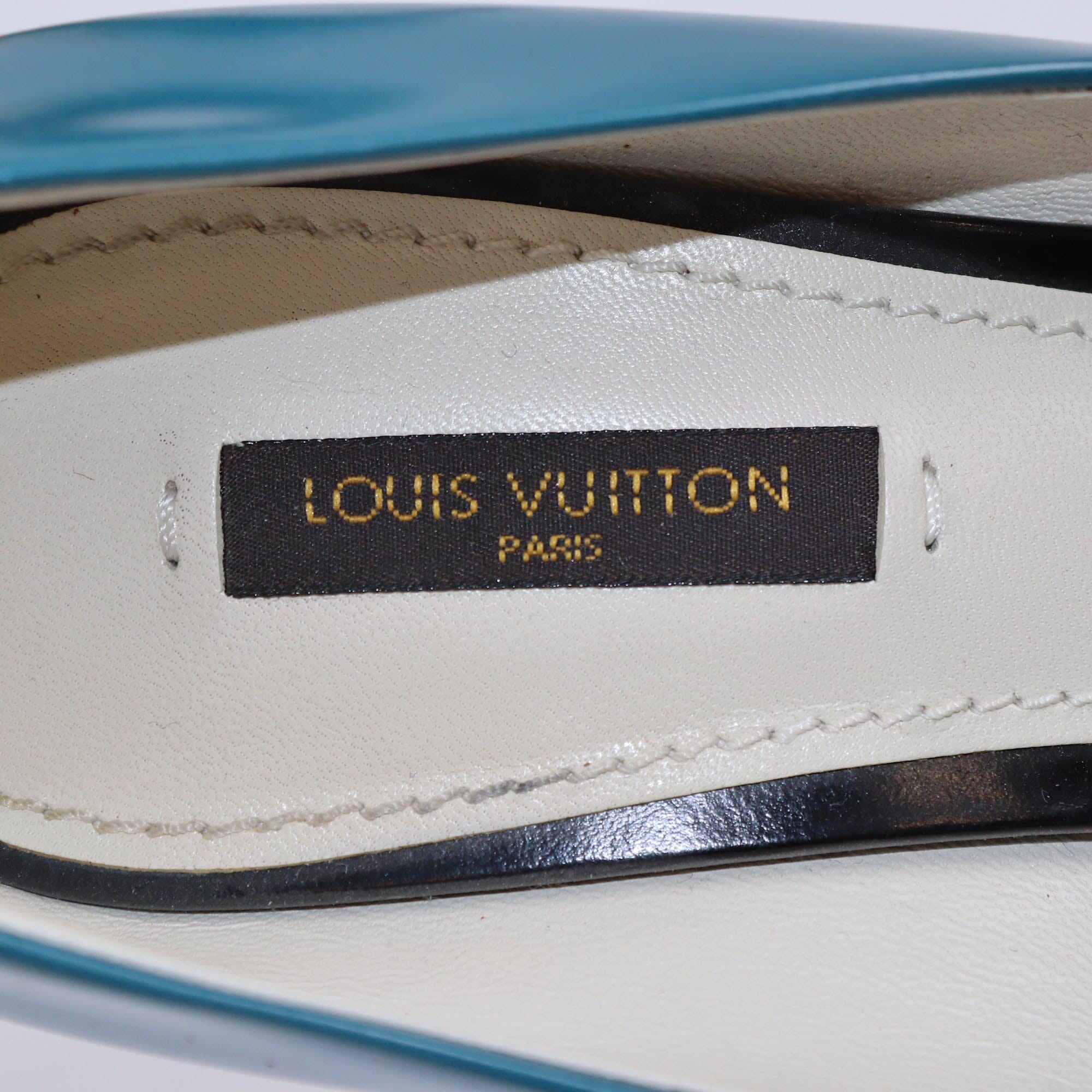 Louis Vuitton Teal Blue Eyeline Pointed Toe Pumps Womens Louis Vuitton