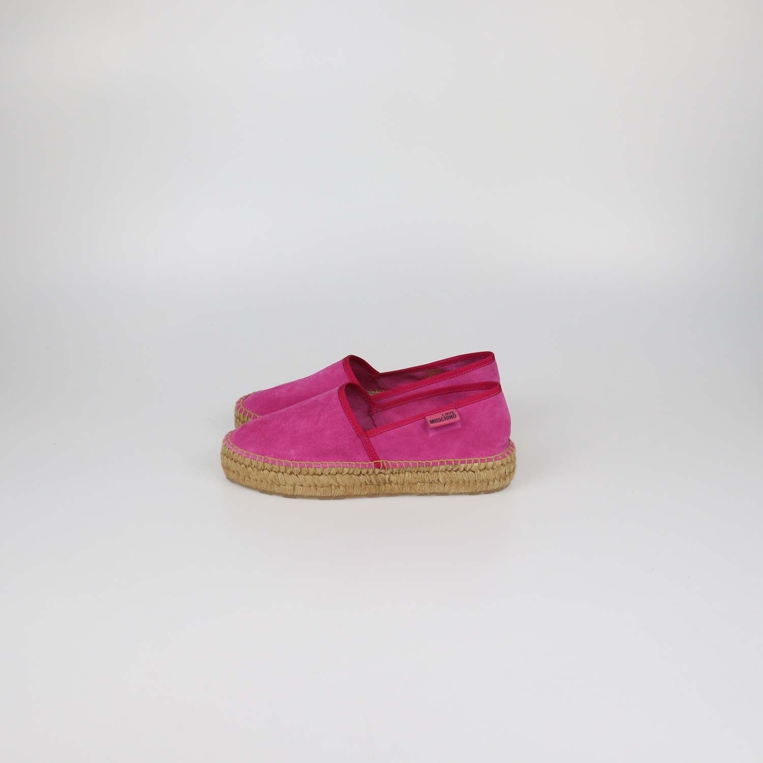 Love Moschino Fuchsia Suede Platform Espadrille Flats