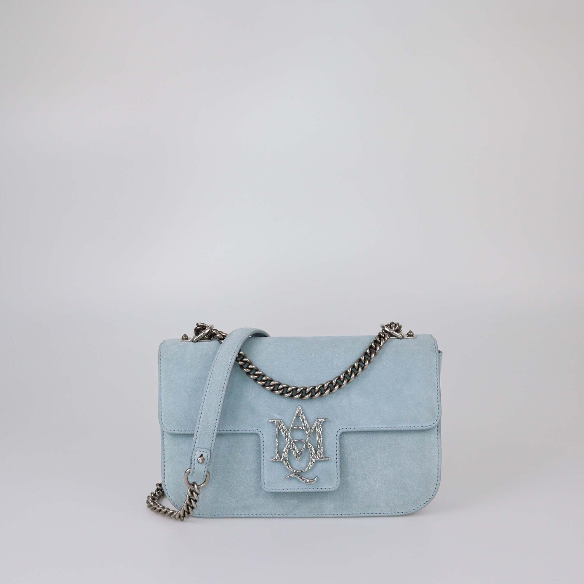 Alexander MCQueen Powder Blue Medium Insignia Chain Bag Womens Alexander McQueen