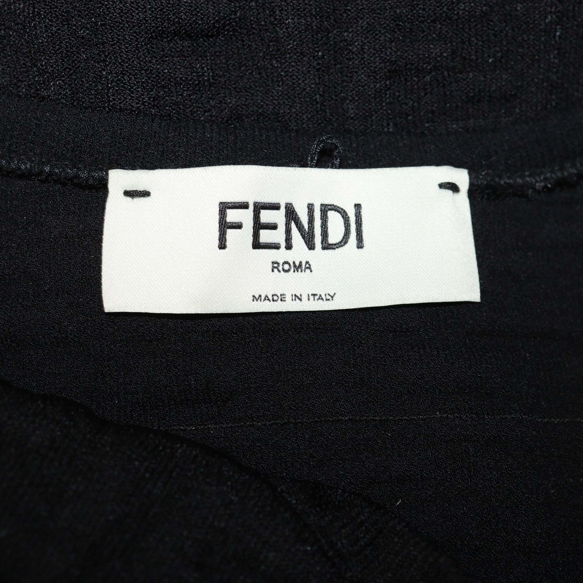 Fendi Black FF Zucca Monogram Sleeveless Midi Dress