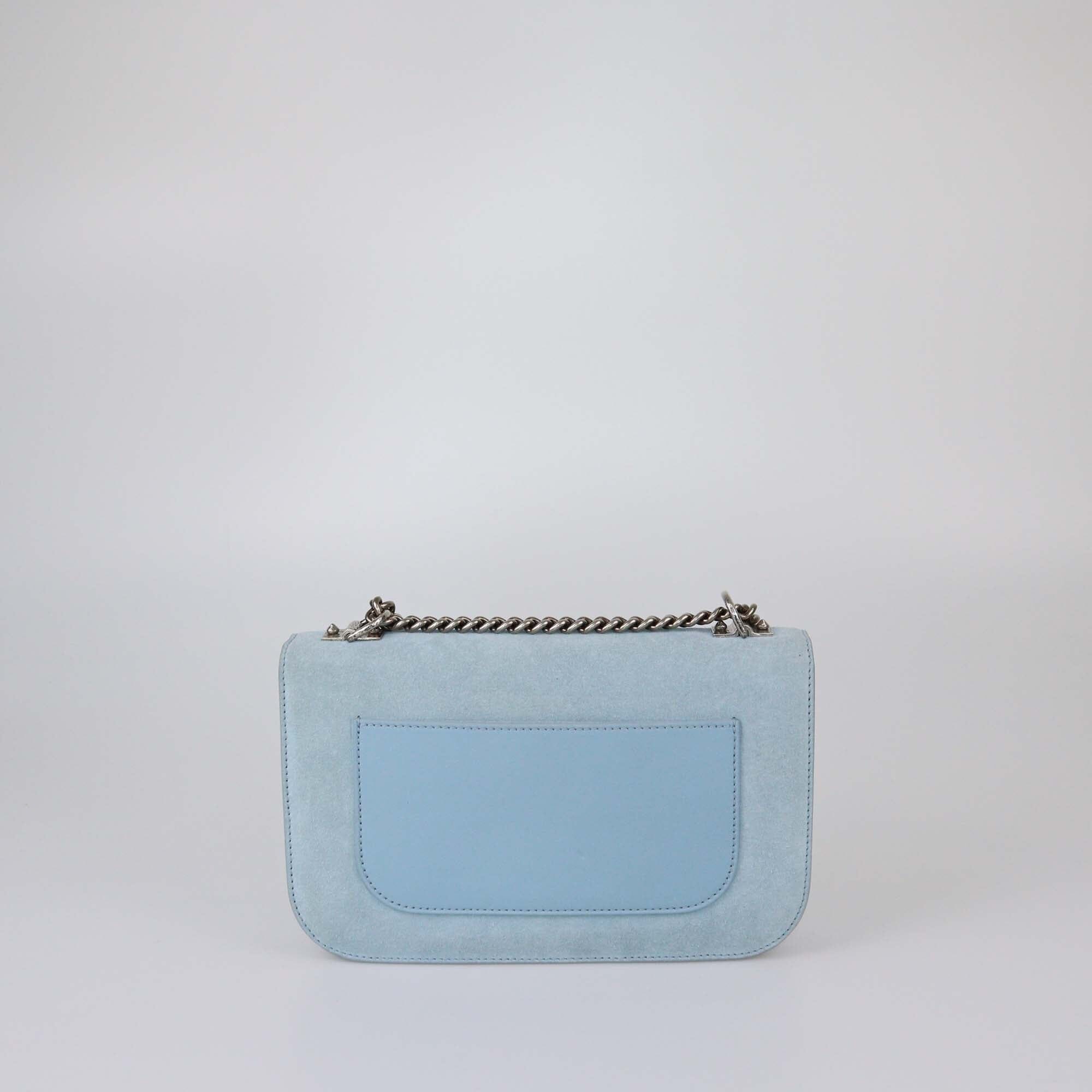 Alexander MCQueen Powder Blue Medium Insignia Chain Bag Womens Alexander McQueen