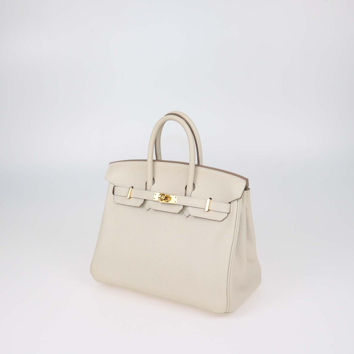 Hermes Craie Togo Leather Gold Hardware Birkin 25 Bag