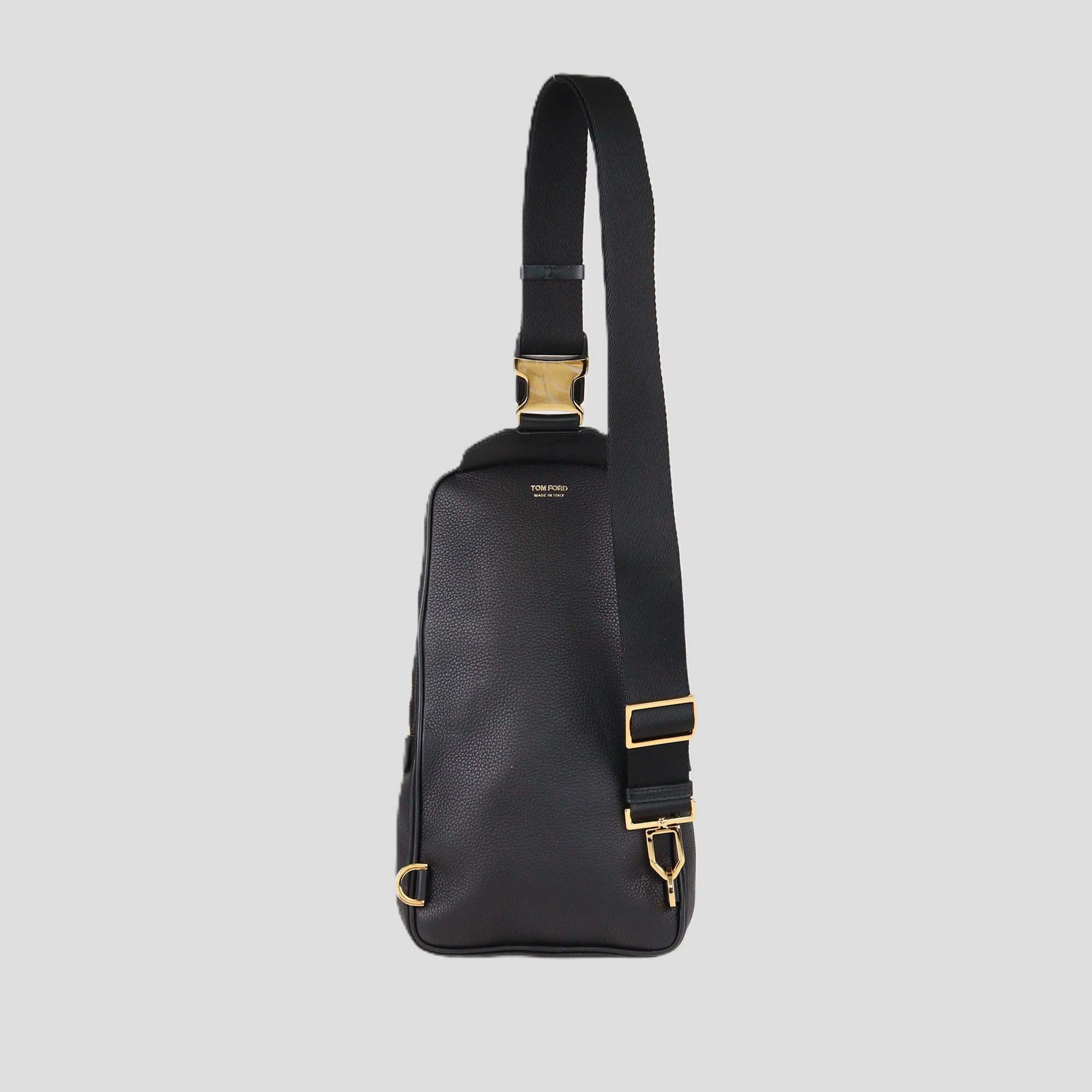 Tom Ford Black Leather Buckley Sling Bag