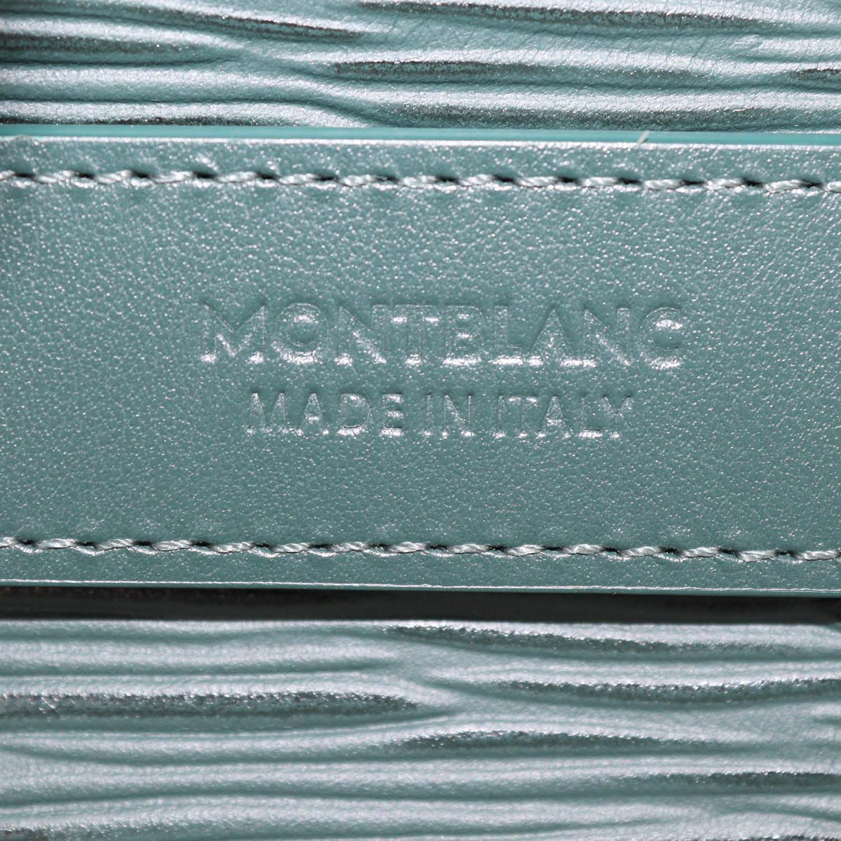 Montblanc Green Textured Leather Sartorial Envelope Pouch