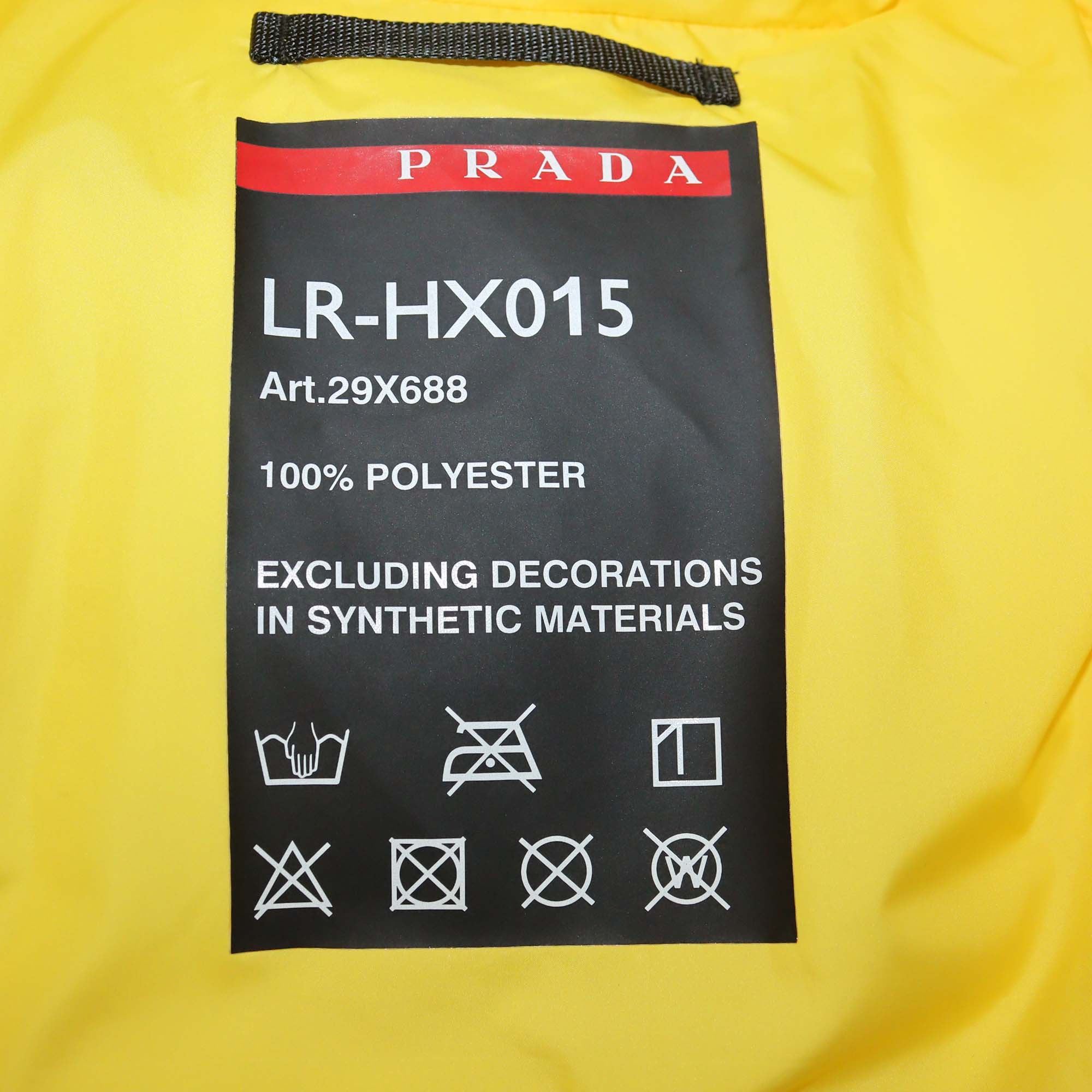 Prada Sport Yellow Polyester Puffer Down Jacket