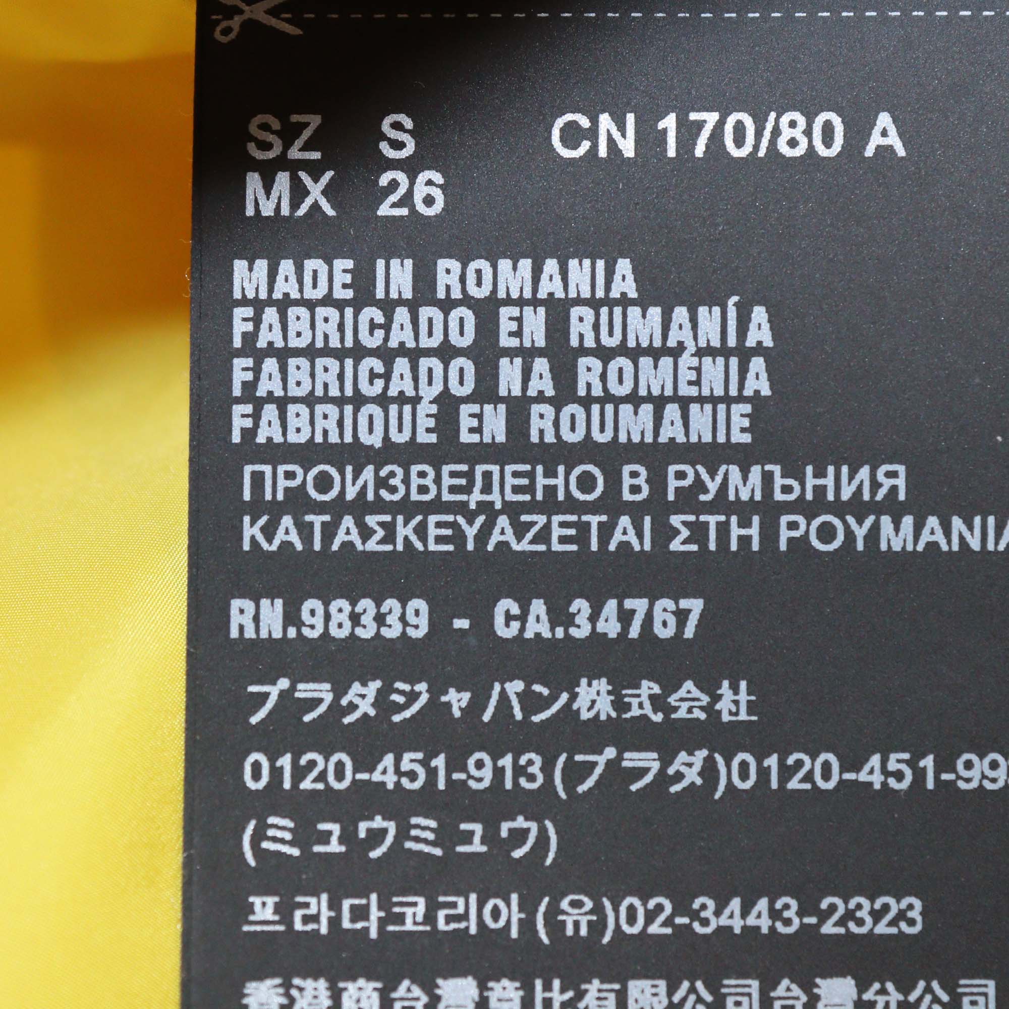 Prada Sport Yellow Polyester Puffer Down Jacket