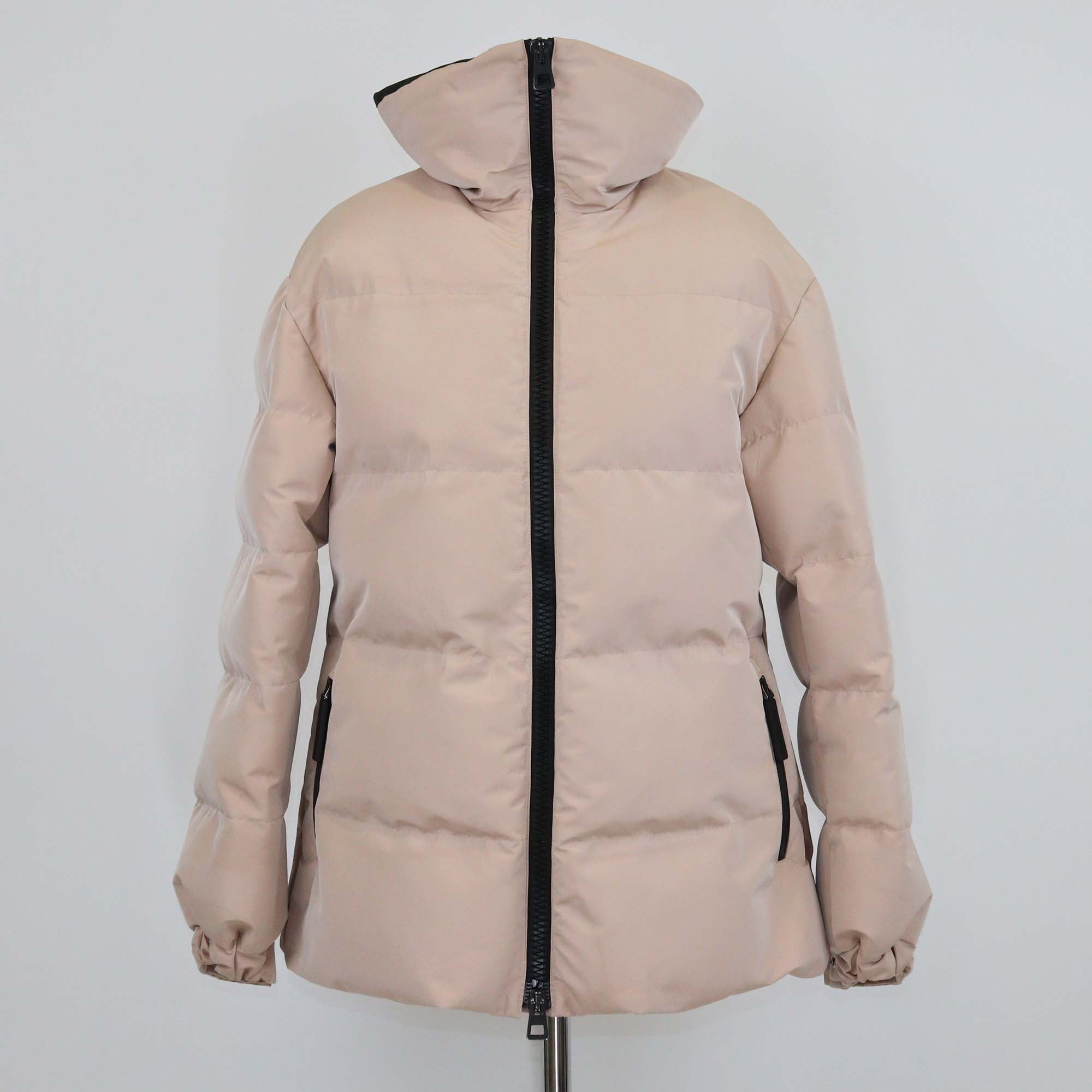 Christian Dior Nude Polyester Taffeta Dior Alps Belted Puffer Jacket