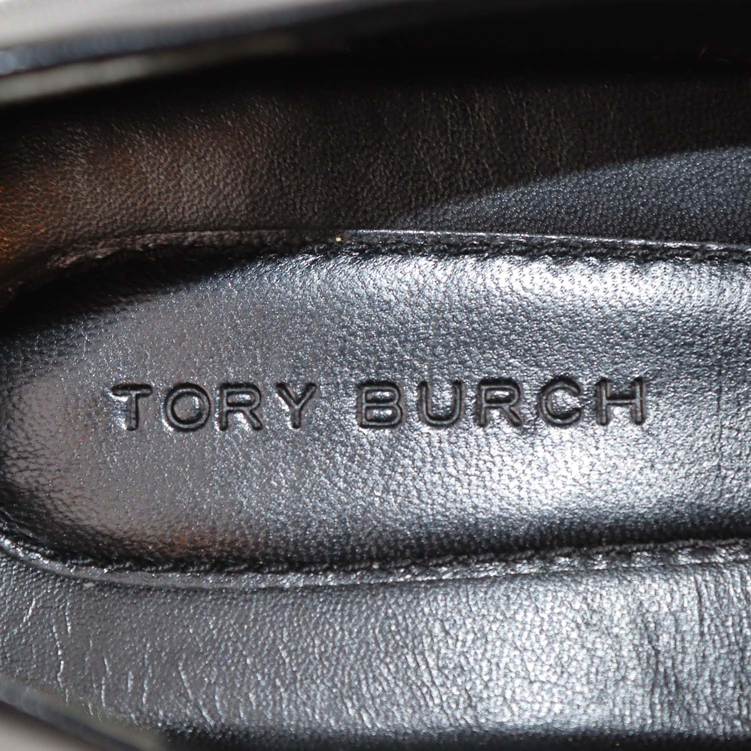 Tory Burch Black Leather Georgia Ballet Flats
