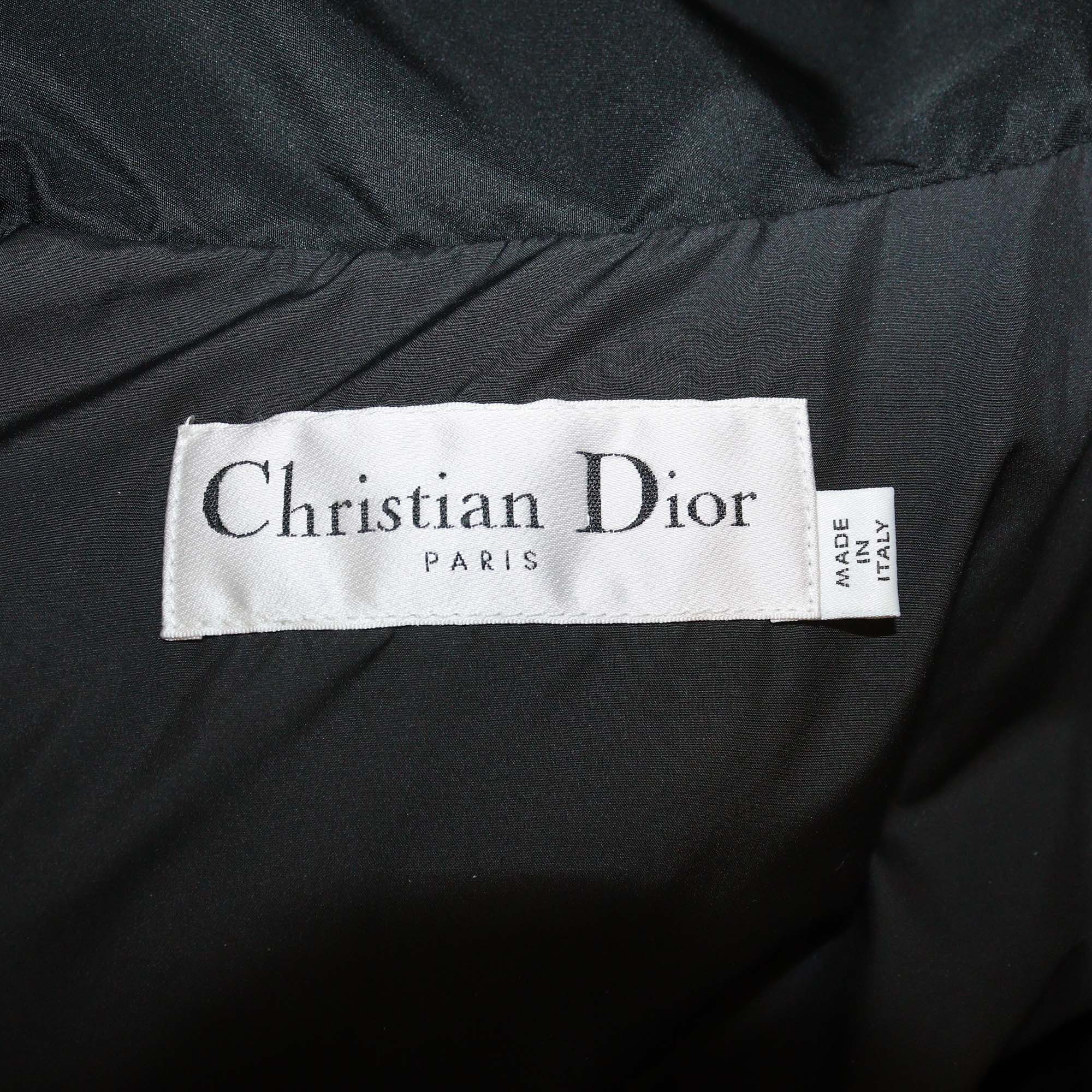 Christian Dior Nude Polyester Taffeta Dior Alps Belted Puffer Jacket