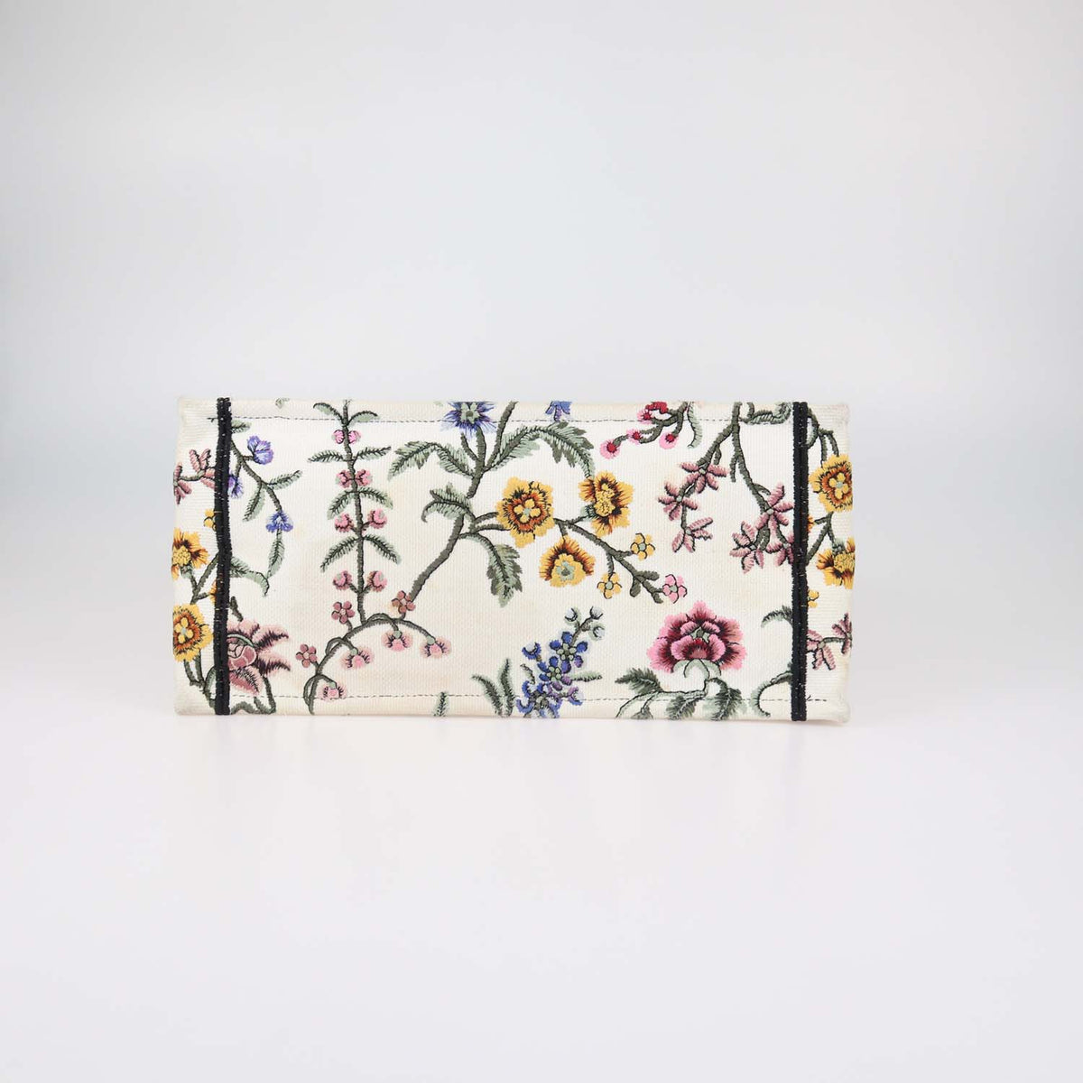Christian Dior Multicolor Petites Fleurs Embroidered Canvas Medium Book Tote