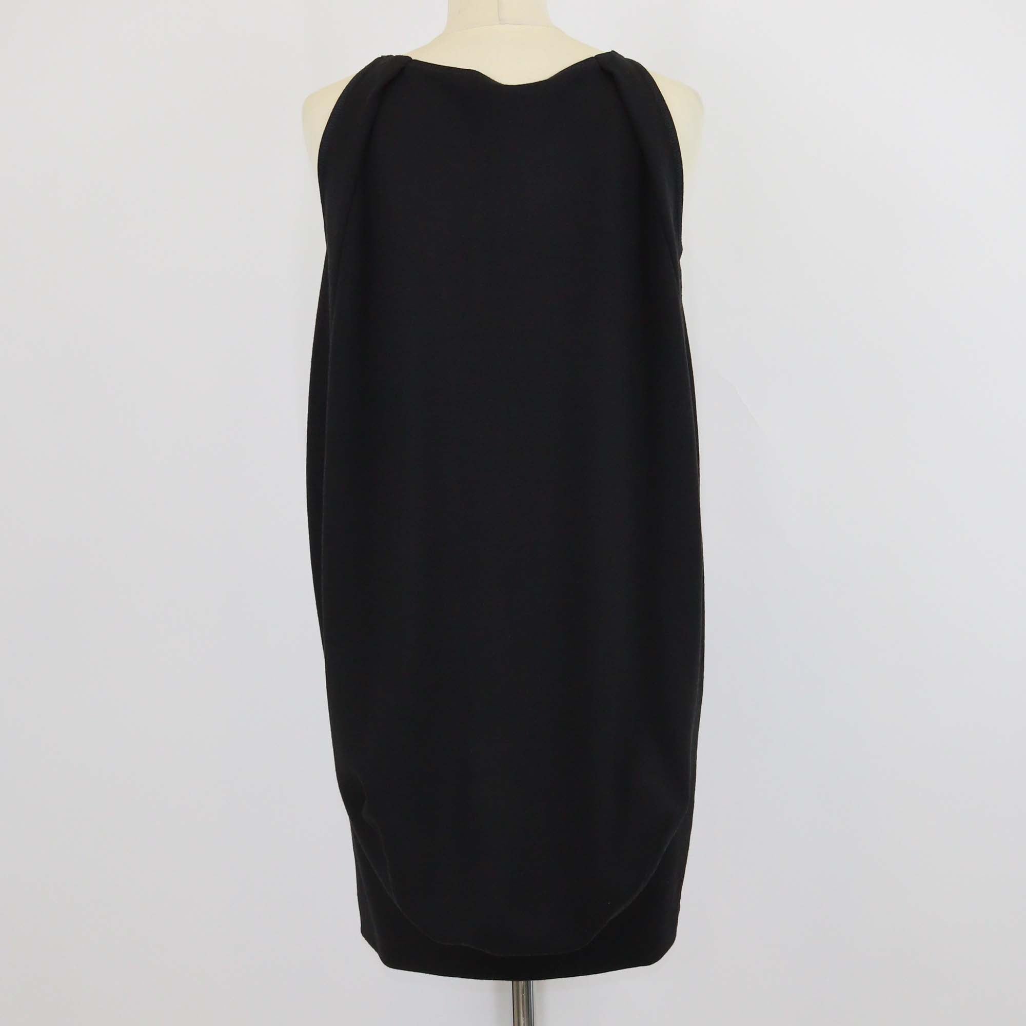 Yves Saint Laurent Black Nylon & Wool Blend Sleeveless Crew Neck Mini Dress