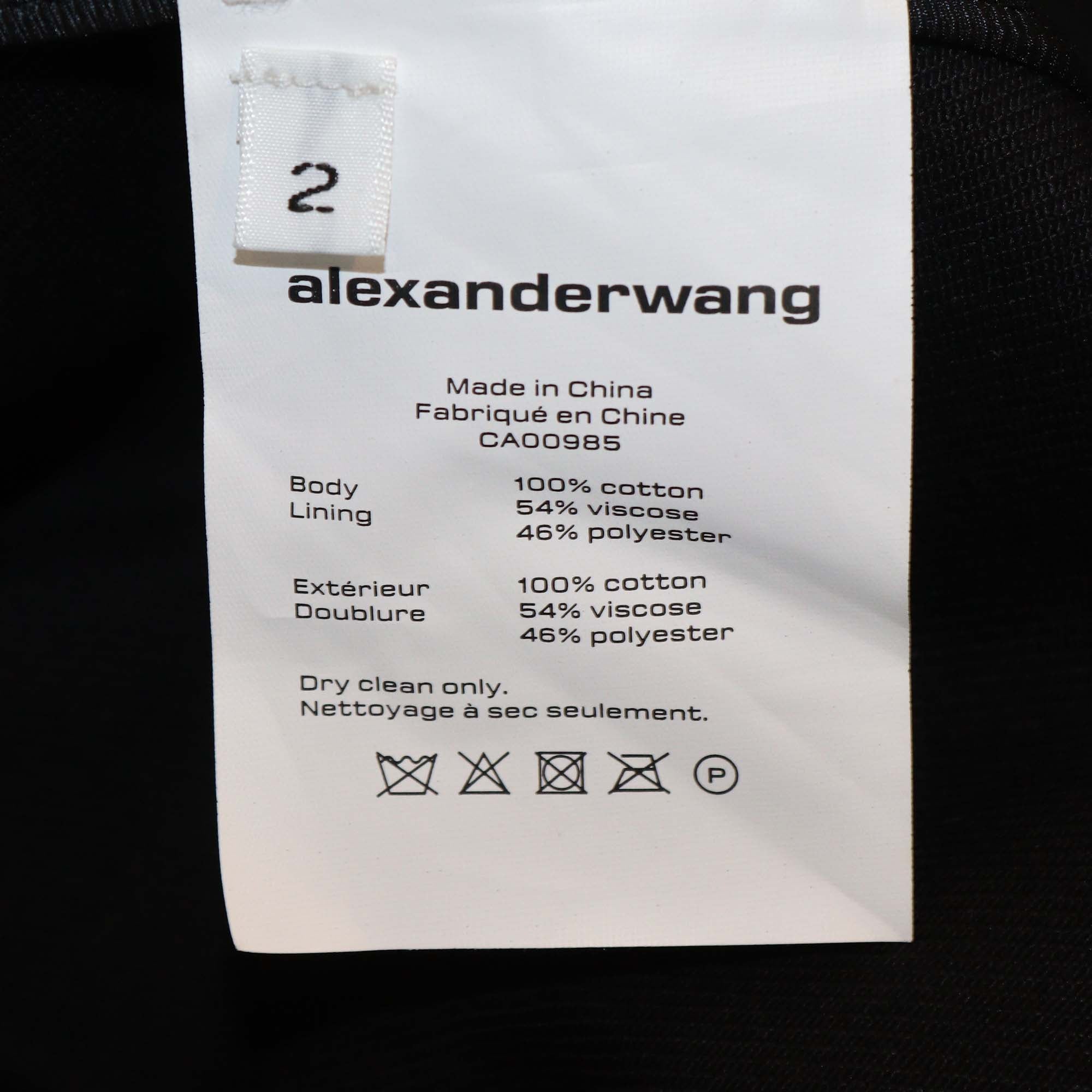Alexander Wang Black Denim Double Breasted Frayed Blazer