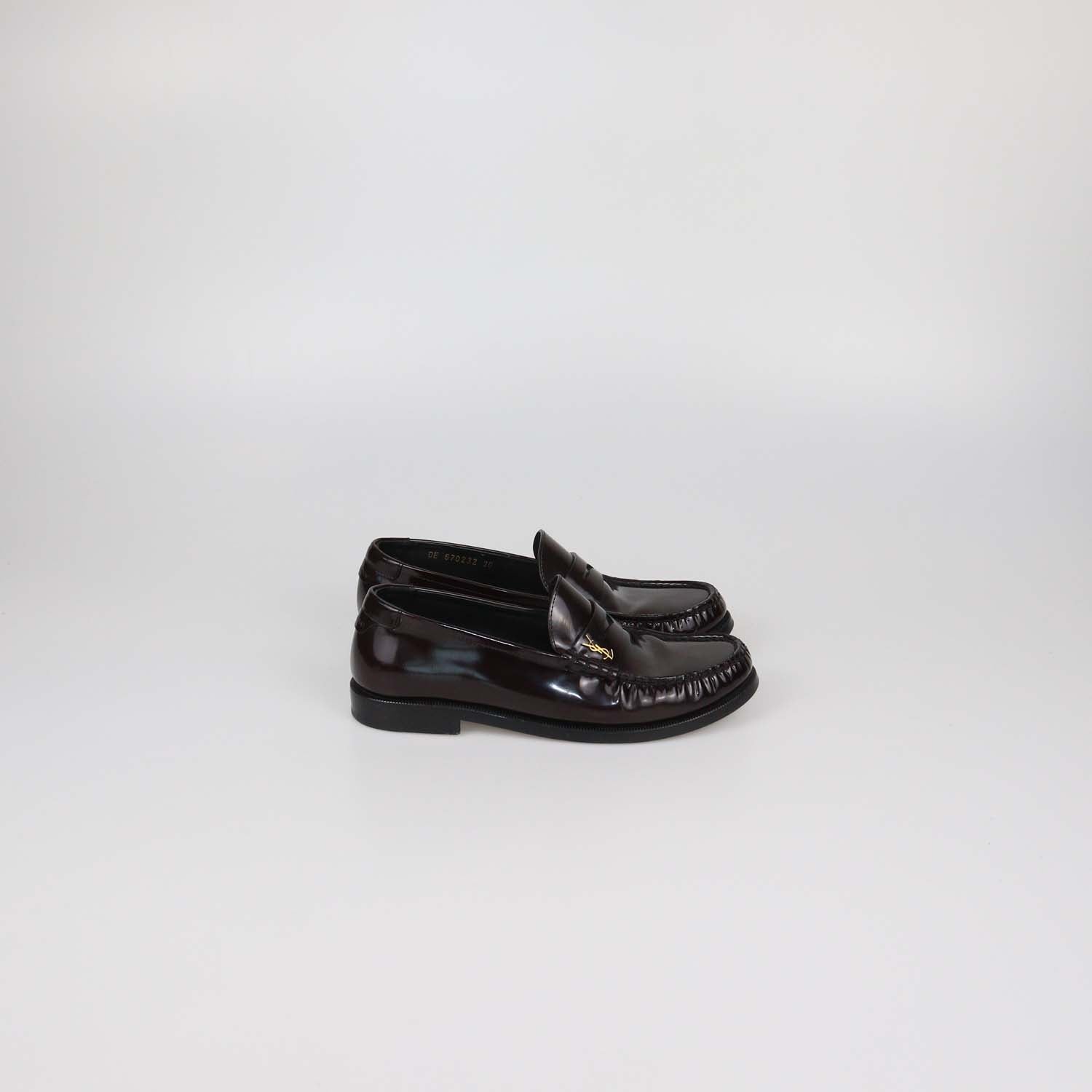 Saint Laurent Burgundy Patent Leather Le Loafers