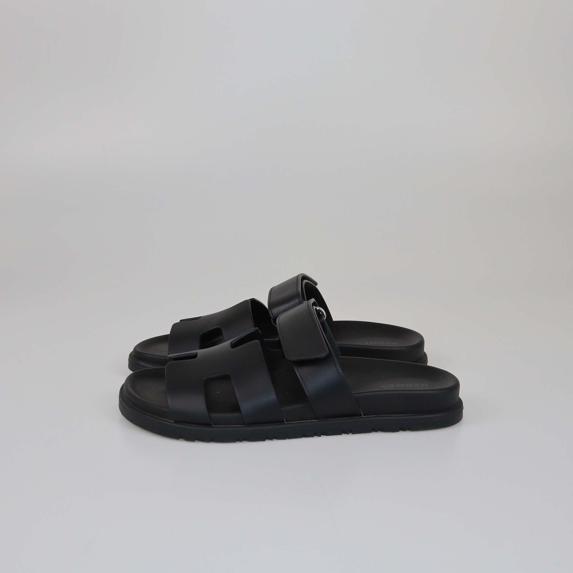 Hermes Black Chypre Sandals Womens Hermes
