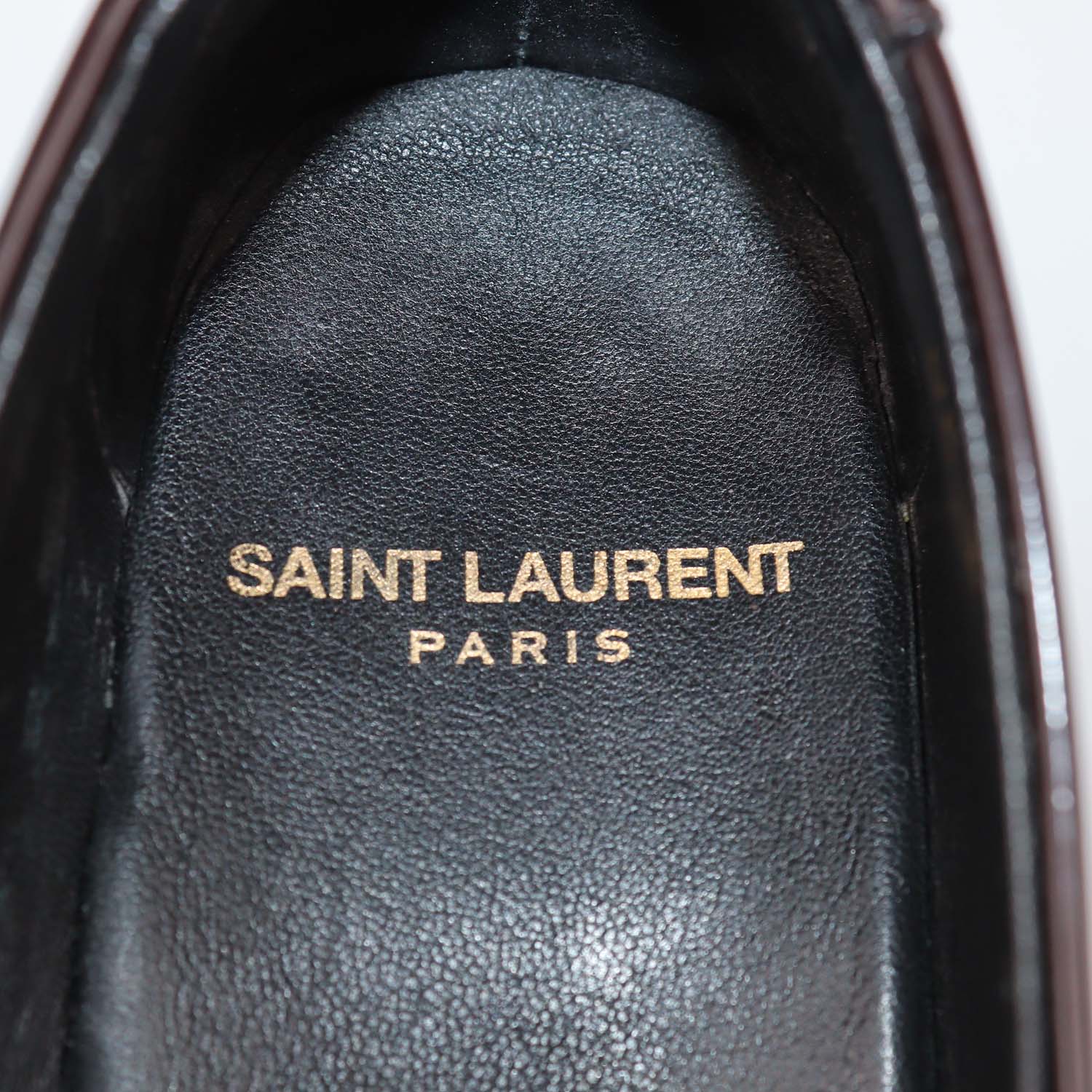 Saint Laurent Burgundy Patent Leather Le Loafers