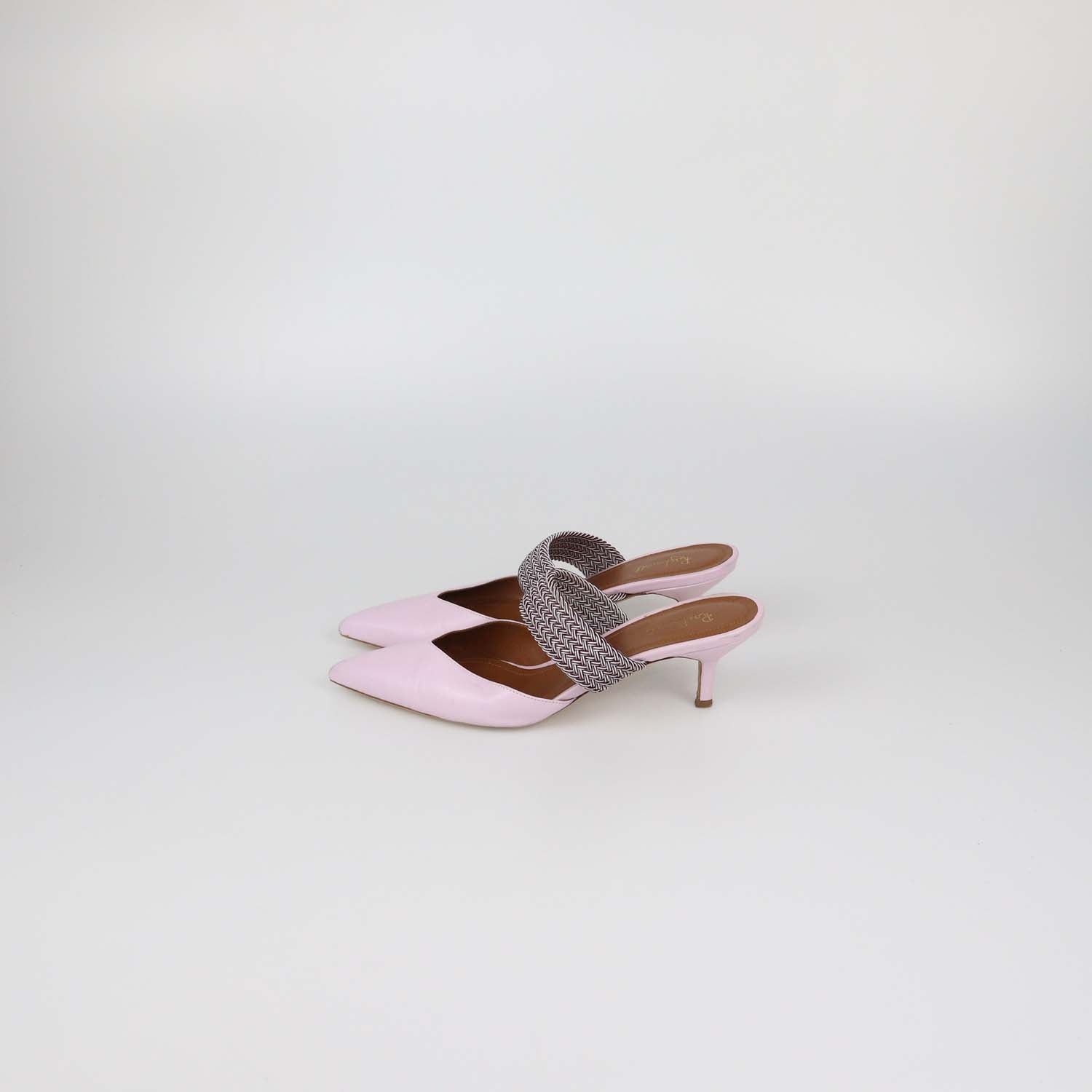 Malone Souliers x Ray Luwolt Pink Leather Cord Maisie Mules