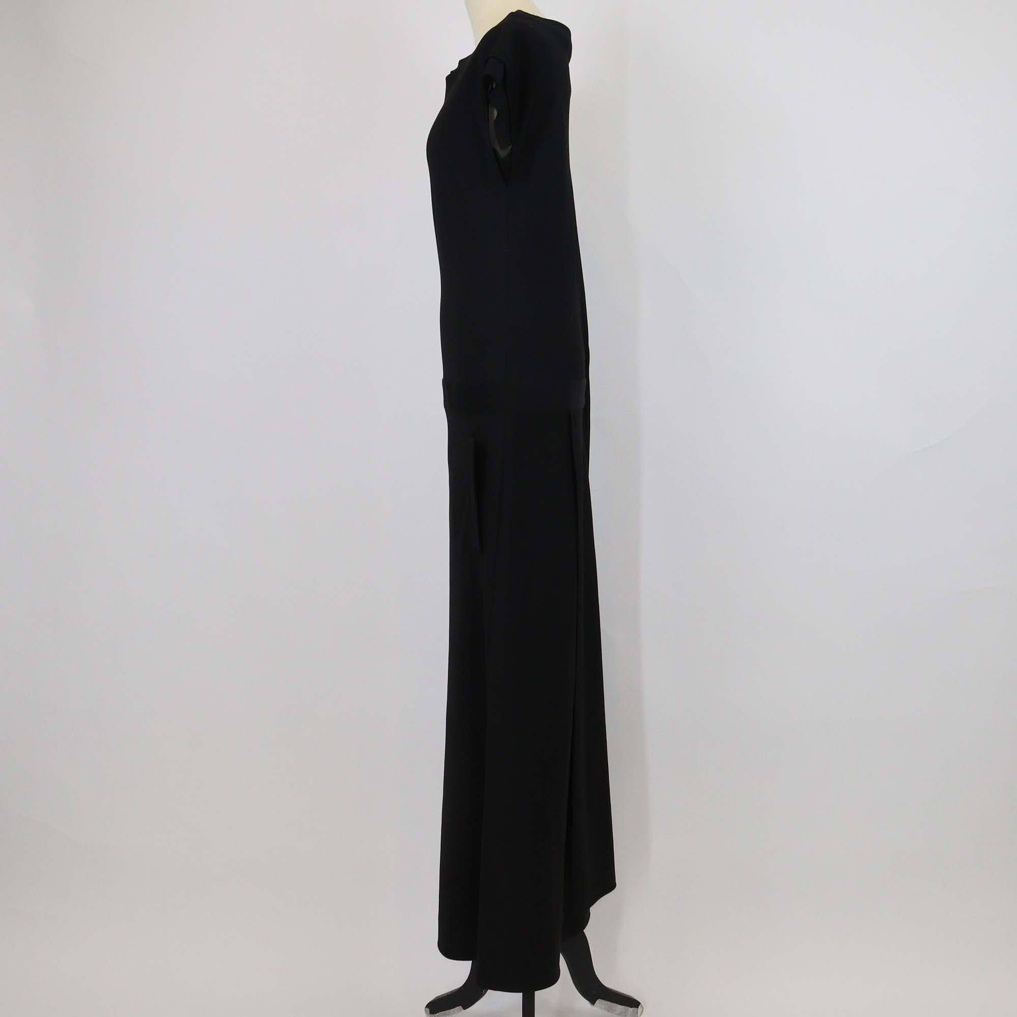 Y's Yohji Yamamoto Black Wool Sleeveless Maxi Dress