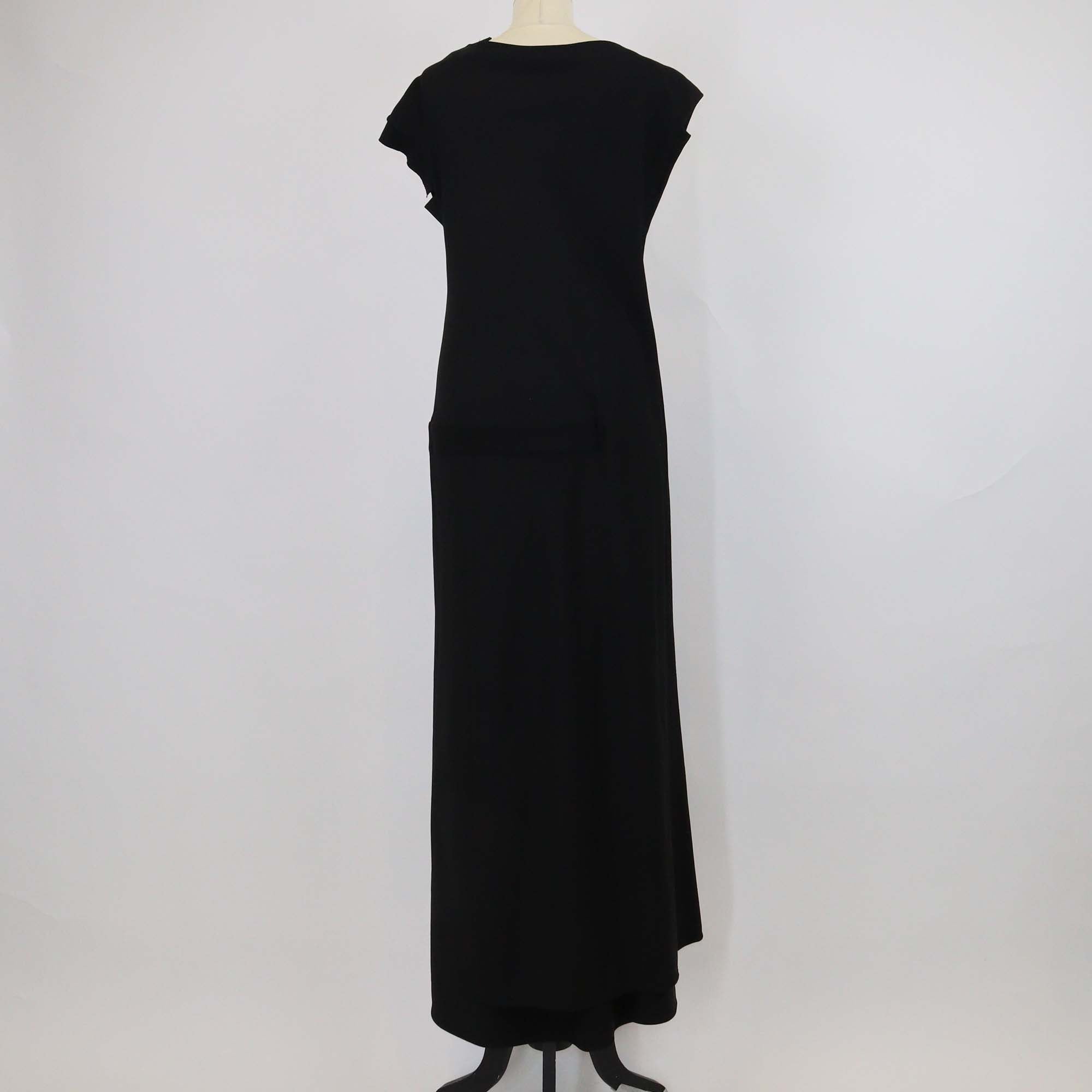 Y's Yohji Yamamoto Black Wool Sleeveless Maxi Dress