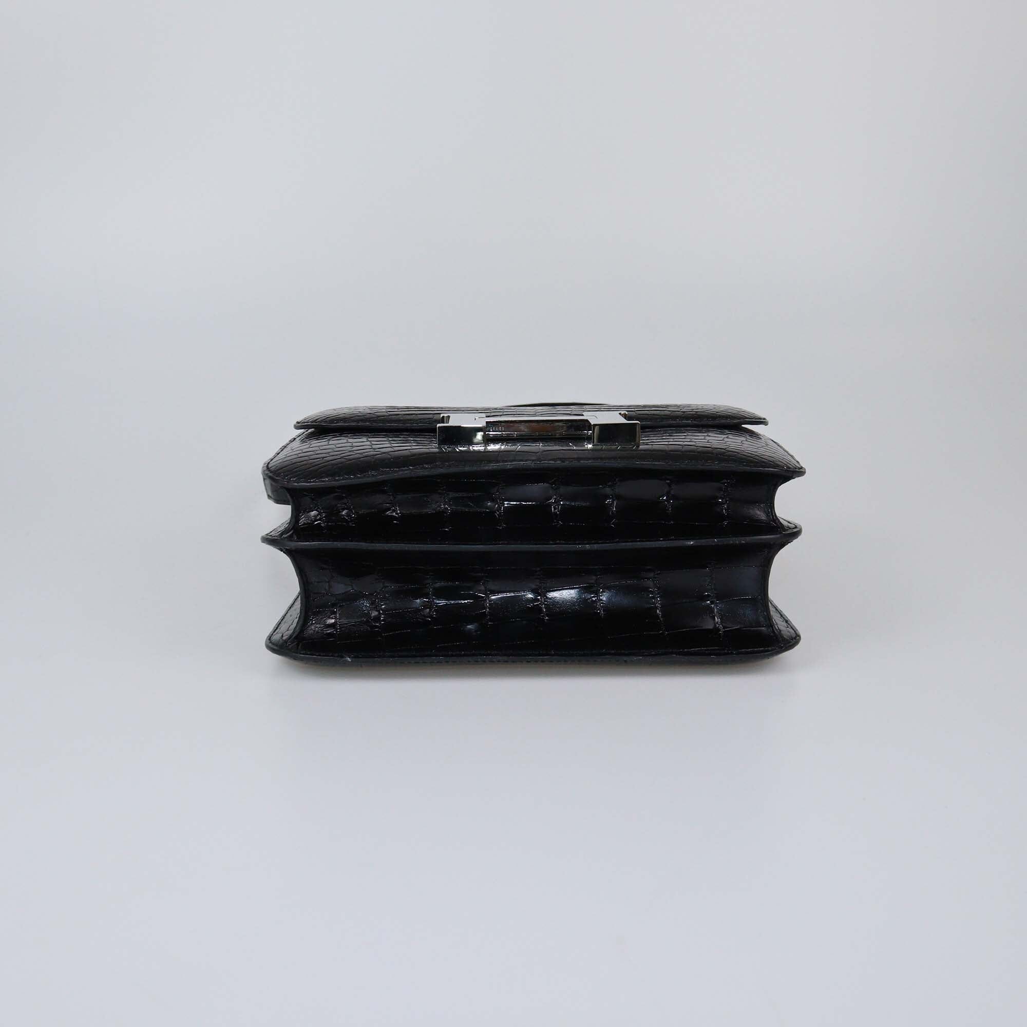 Hermes Black Shine Niloticus Crocodile Constance 24 Bag Womens Hermes