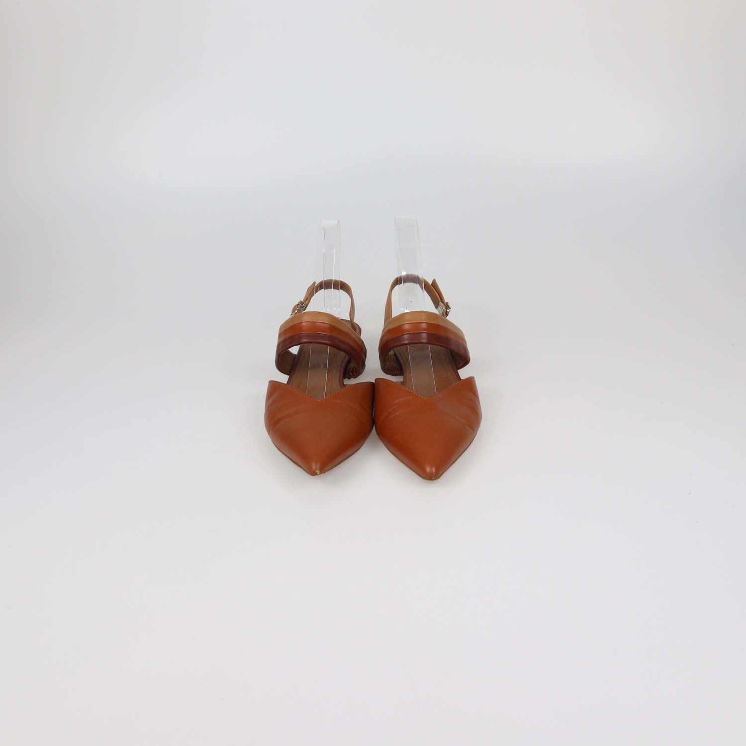 Malone Souliers Brown Leather Maisie Slingback Flats