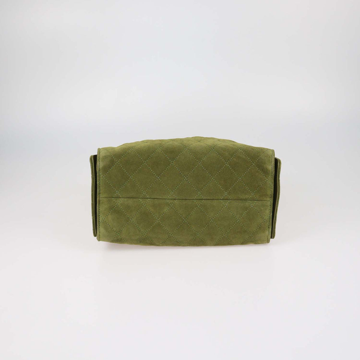 Chanel Khaki Quilted Suede Small 25 Hobo