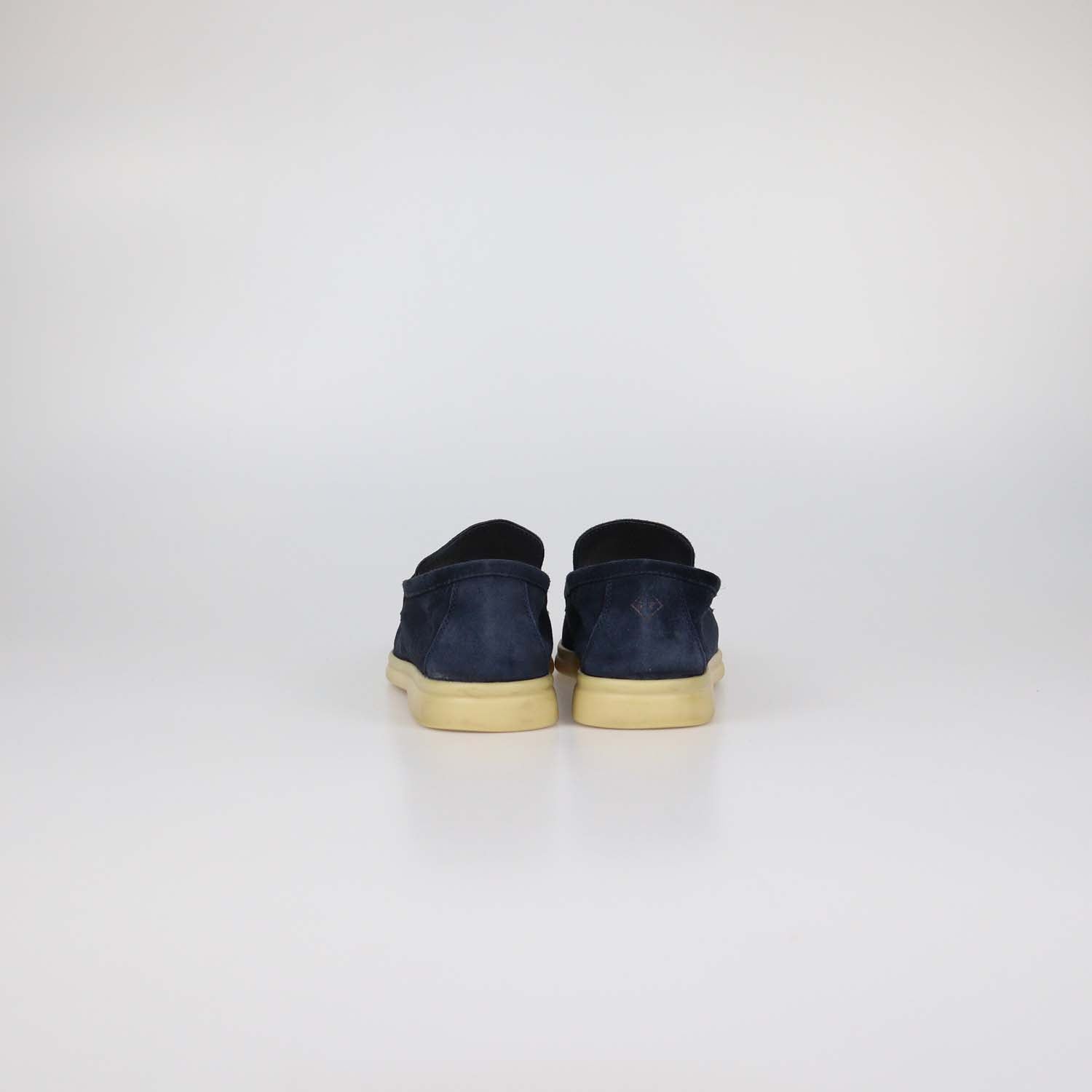 Loro Piana Navy Blue Suede Summer Walk Loafers