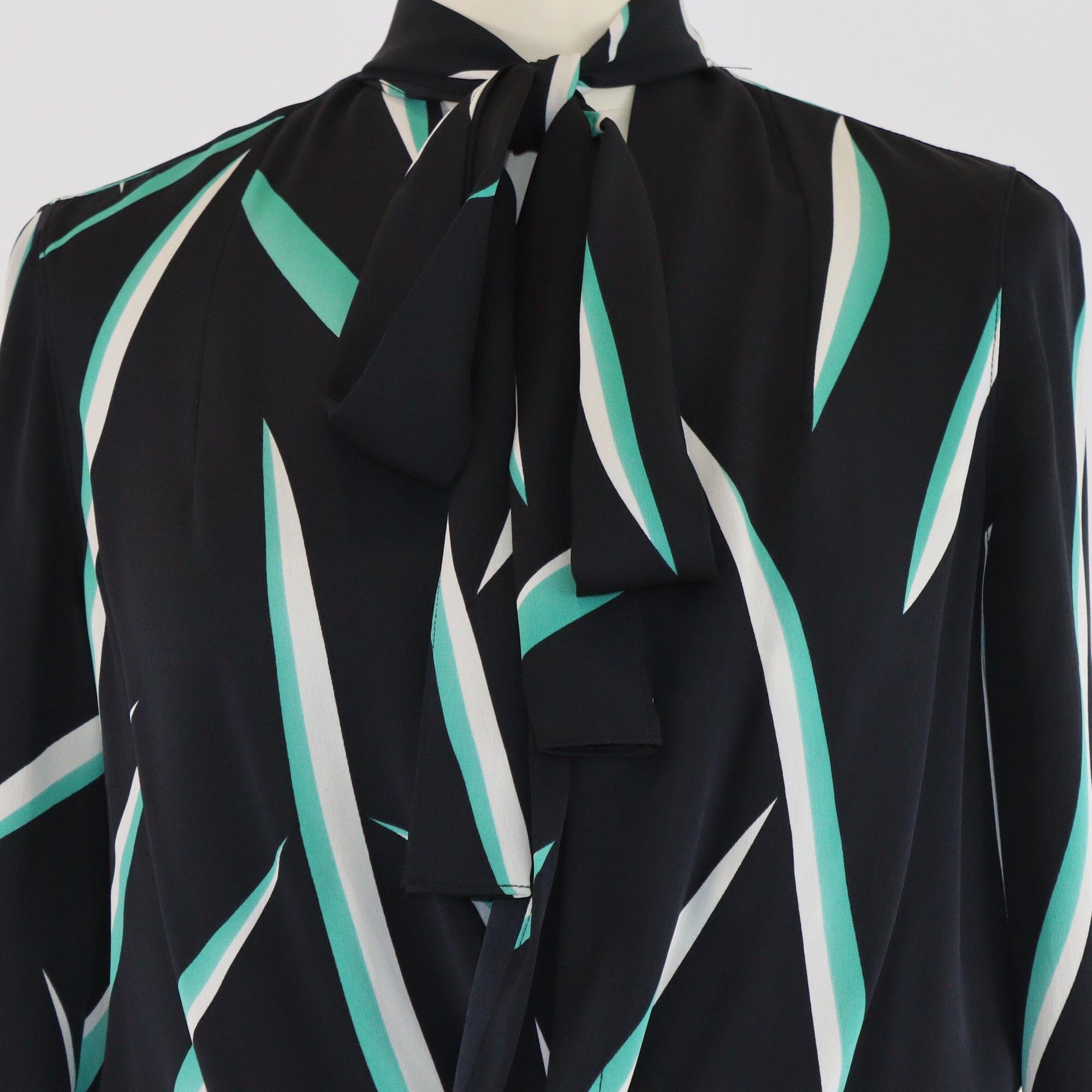 Diane Von Furstenberg Tricolor Printed Rosalie Long Sleeve Dress Womens Diane Von Furstenberg