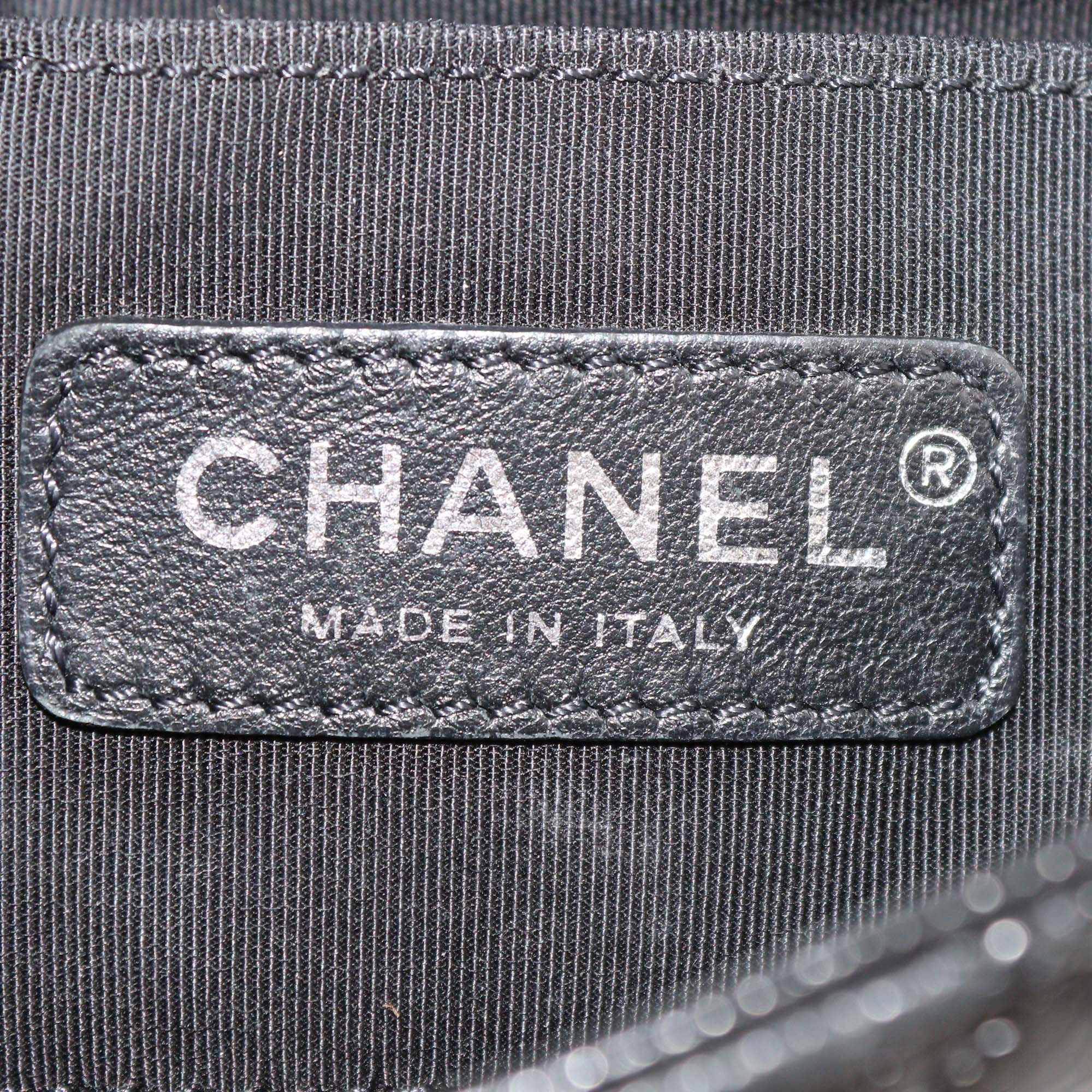 Chanel Black Quilted Caviar Leather Mini Square Flap Crossbody Bag