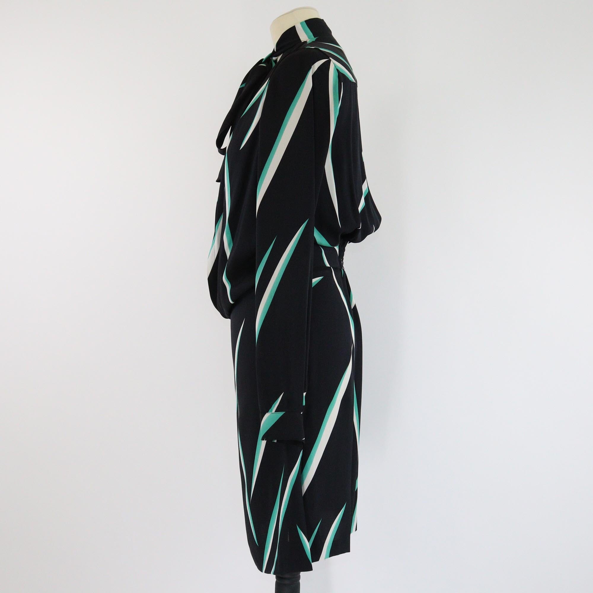 Diane Von Furstenberg Tricolor Printed Rosalie Long Sleeve Dress Womens Diane Von Furstenberg