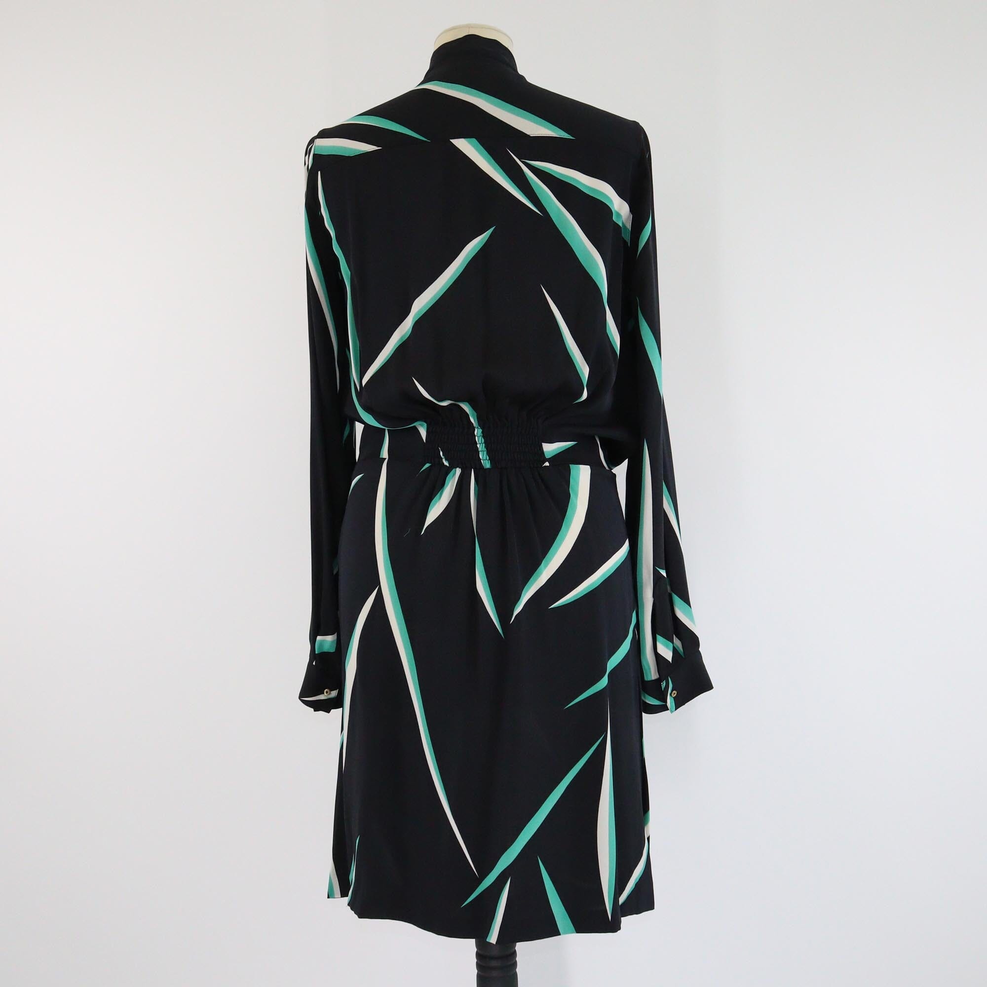 Diane Von Furstenberg Tricolor Printed Rosalie Long Sleeve Dress Womens Diane Von Furstenberg