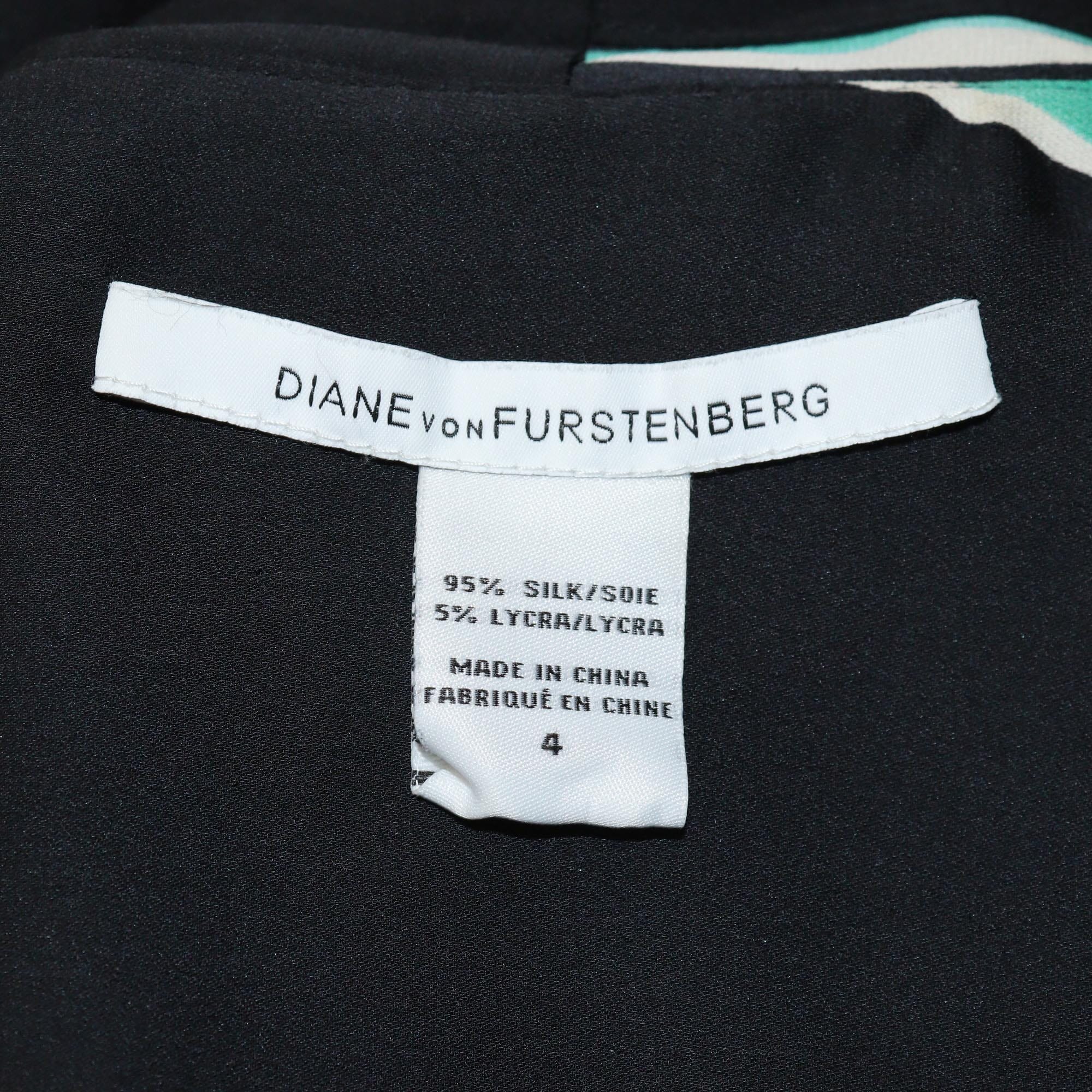 Diane Von Furstenberg Tricolor Printed Rosalie Long Sleeve Dress Womens Diane Von Furstenberg