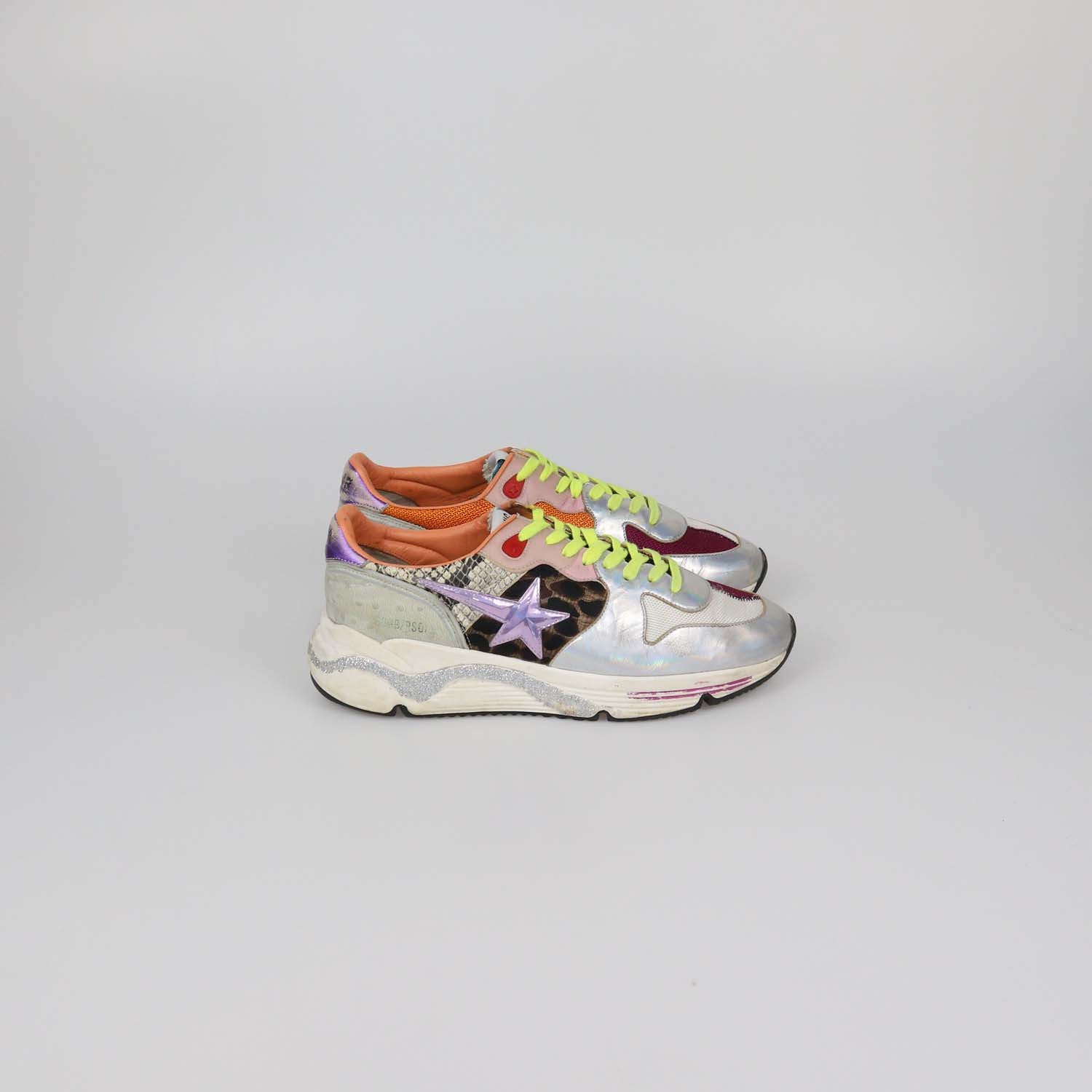 Golden Goose Multicolor Leather and Fabric Running Sole Sneakers