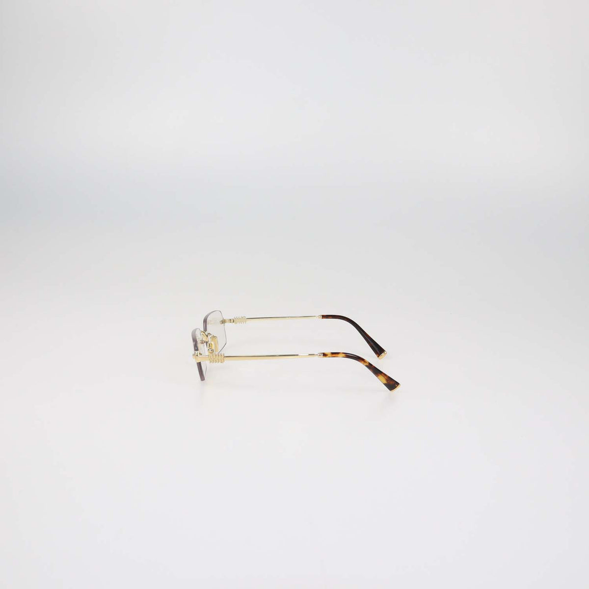 Miu Miu Gold, Blue-ray Transparent Lens Frameless Glasses