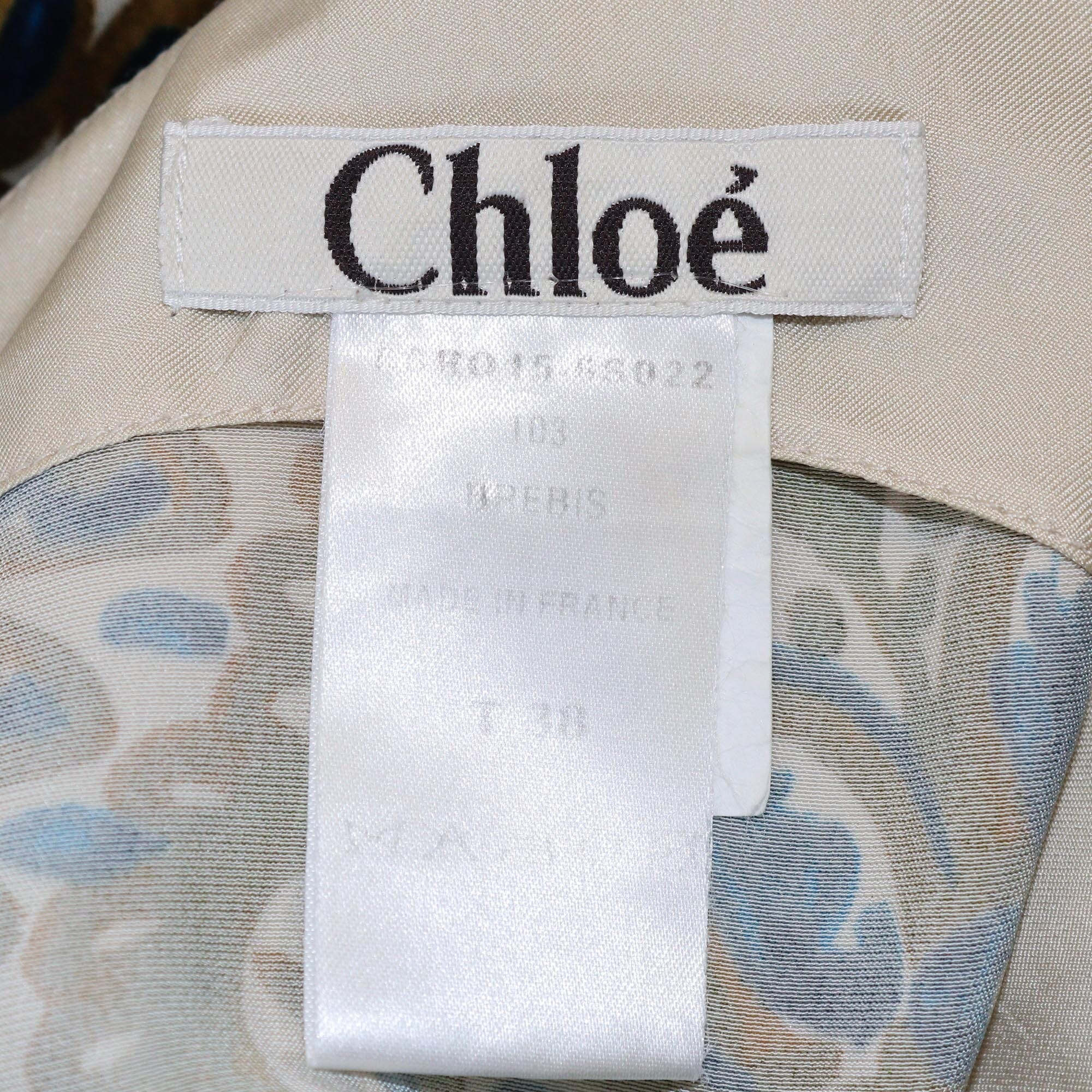 Chloe Multicolor Printed Sleeveless Dress Womens Chloe