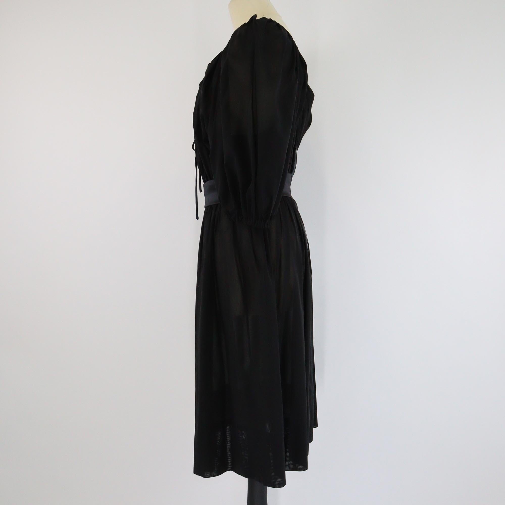 Dolce & Gabbana Black Belt Detail Flared Midi Dress Womens Dolce & Gabbana