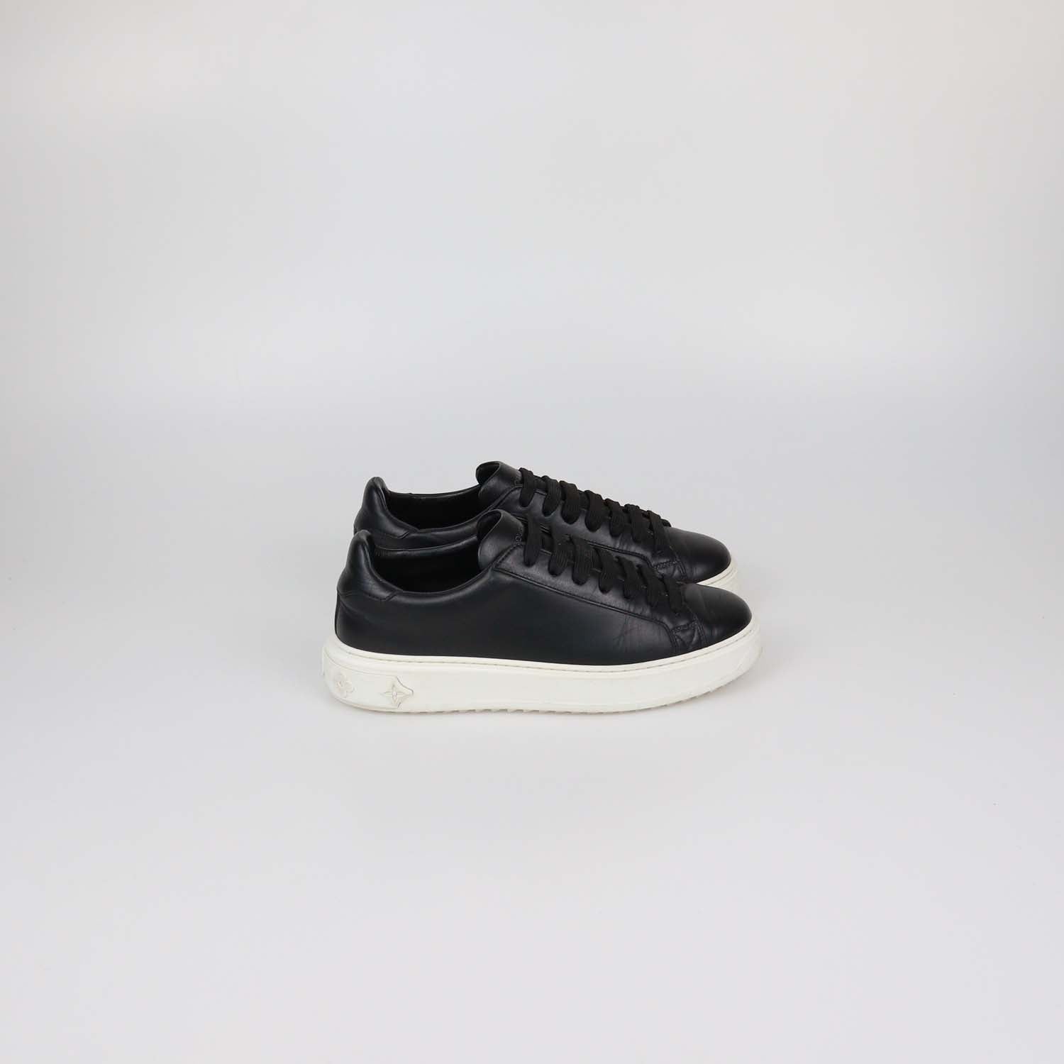 Louis Vuitton Black Leather Time Out Sneakers