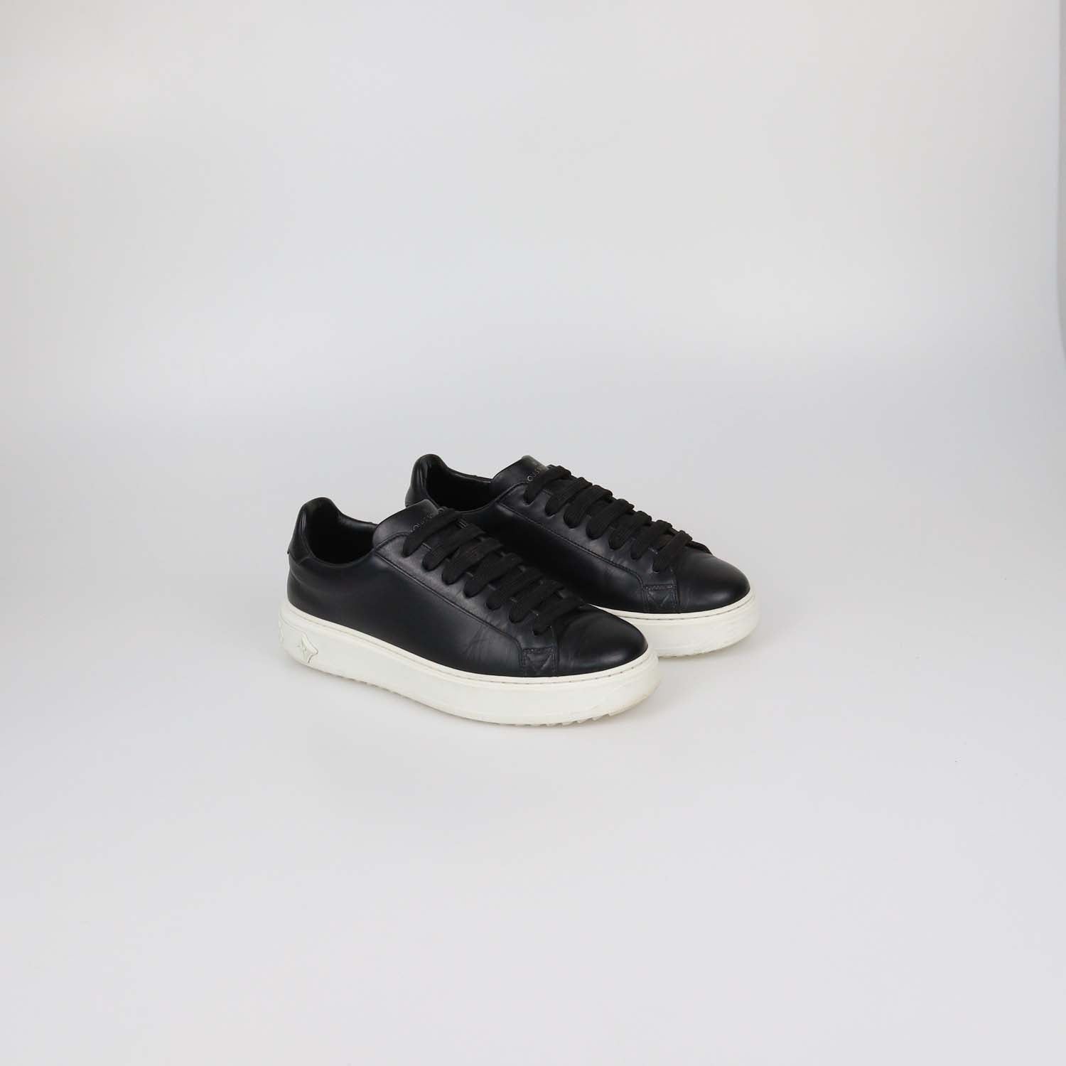 Louis Vuitton Black Leather Time Out Sneakers