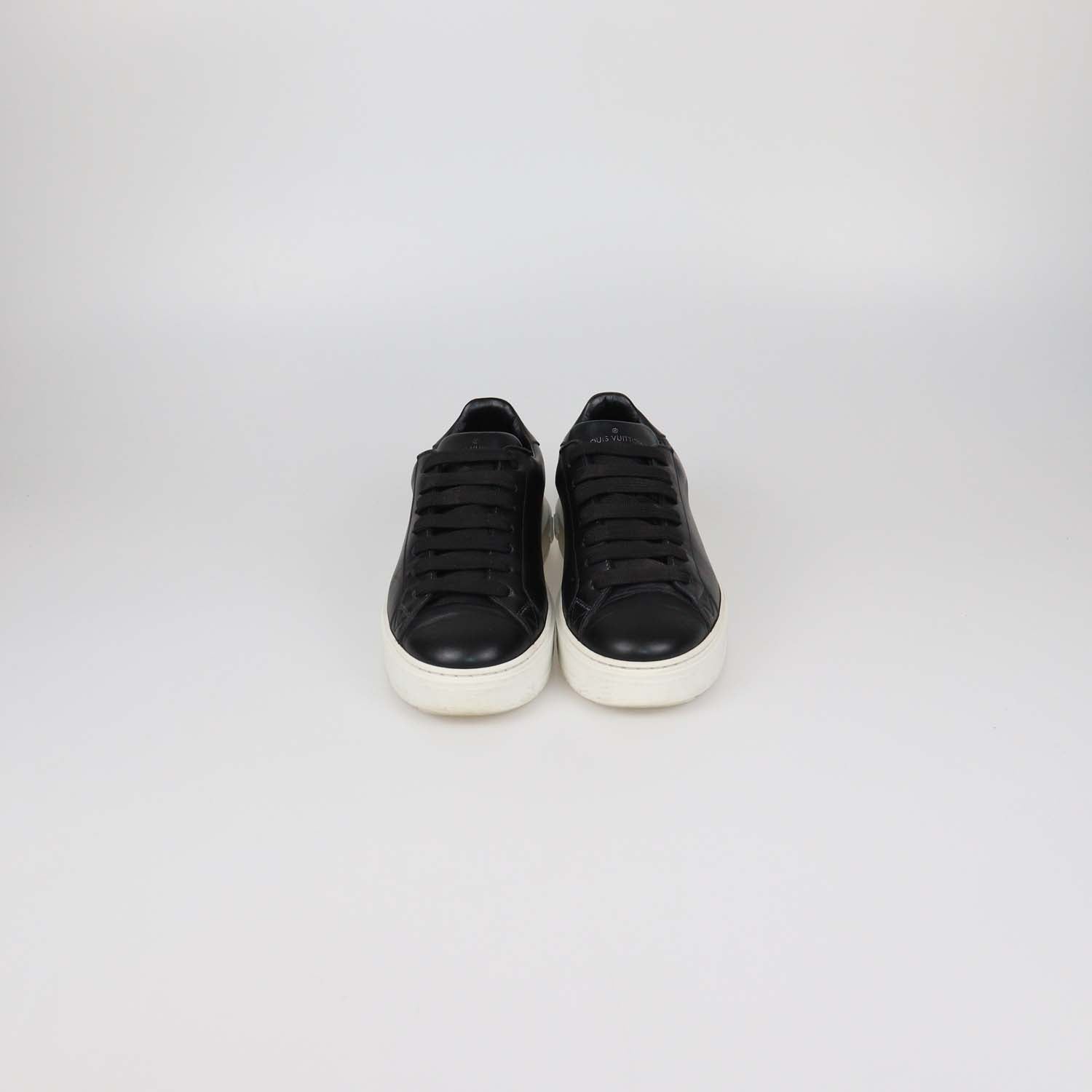 Louis Vuitton Black Leather Time Out Sneakers