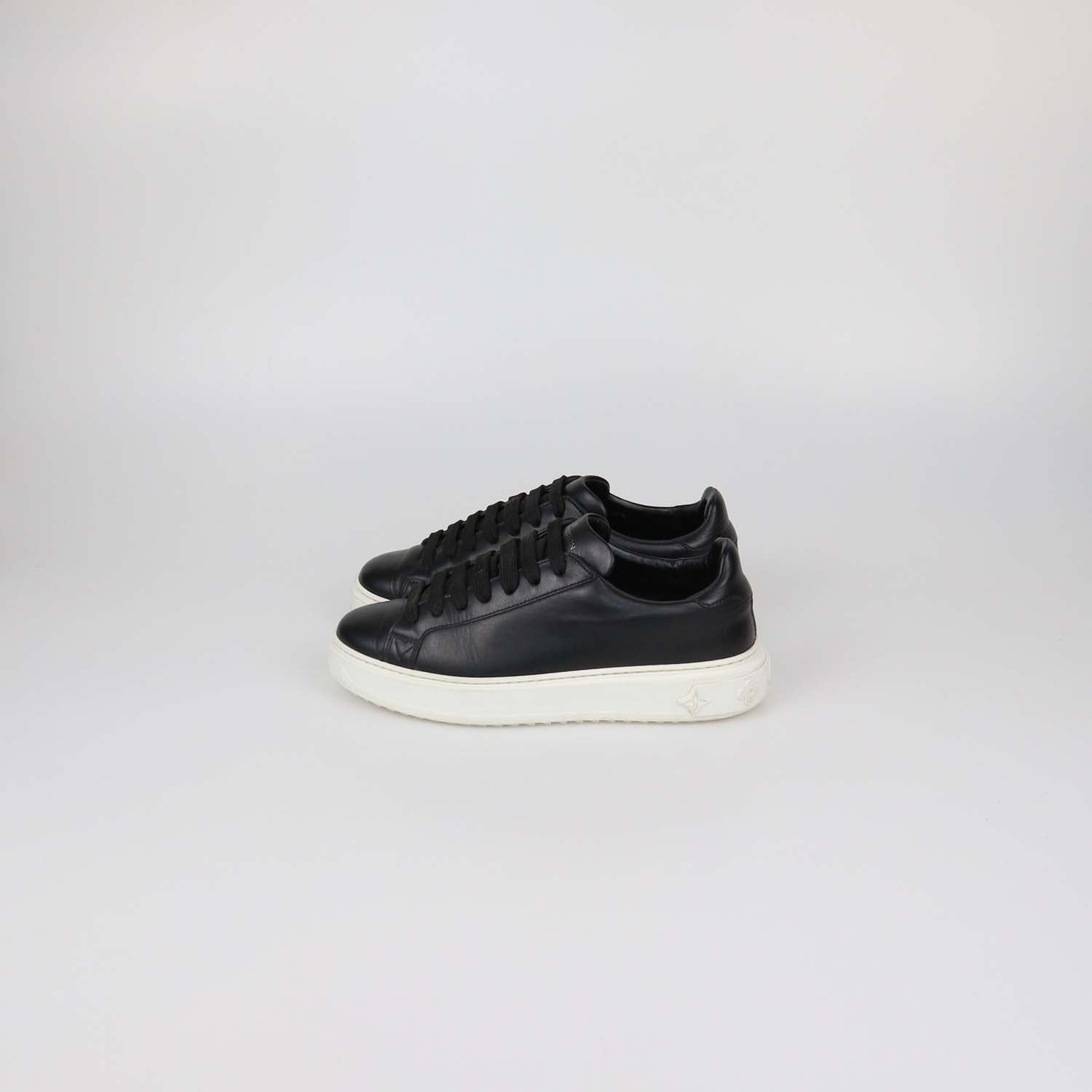 Louis Vuitton Black Leather Time Out Sneakers