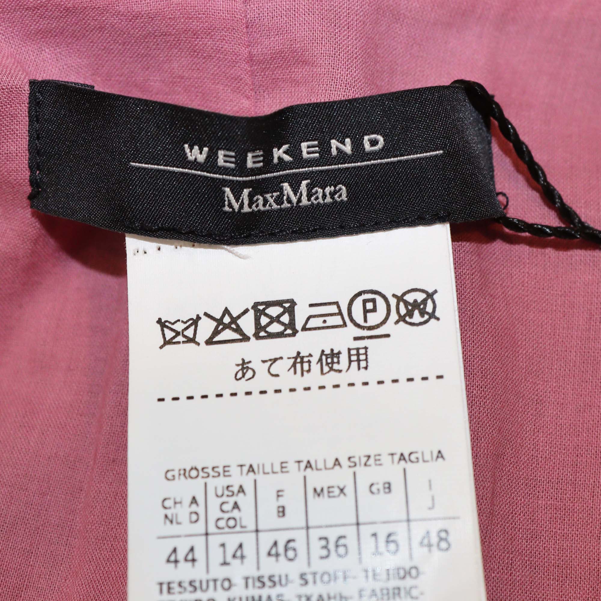 Weekend MaxMara Dark Pink Linen & Silk Luisa Wrap Maxi Dress