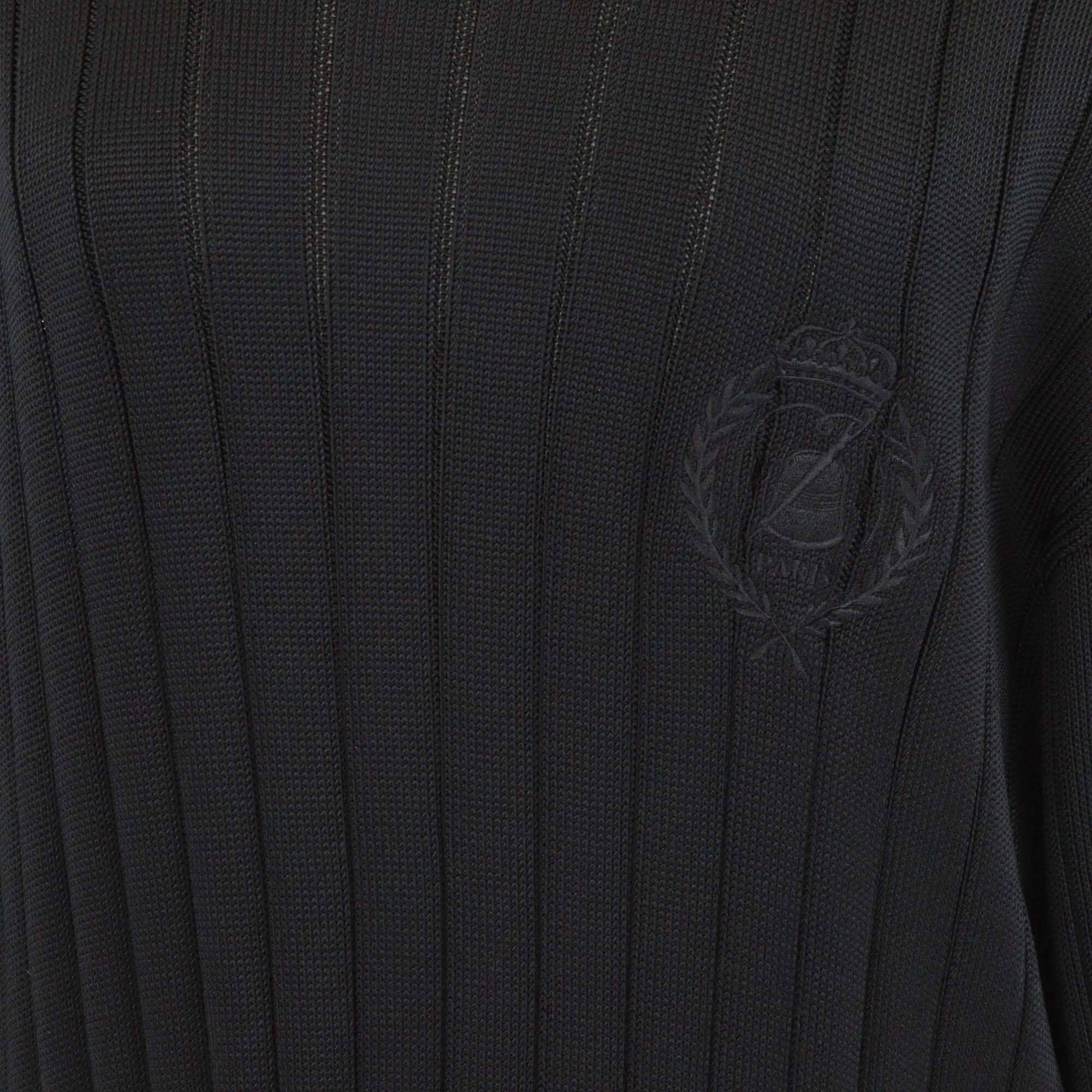 Balenciaga Black Rib Knit Silk Turtle Neck Jumper Womens Balenciaga