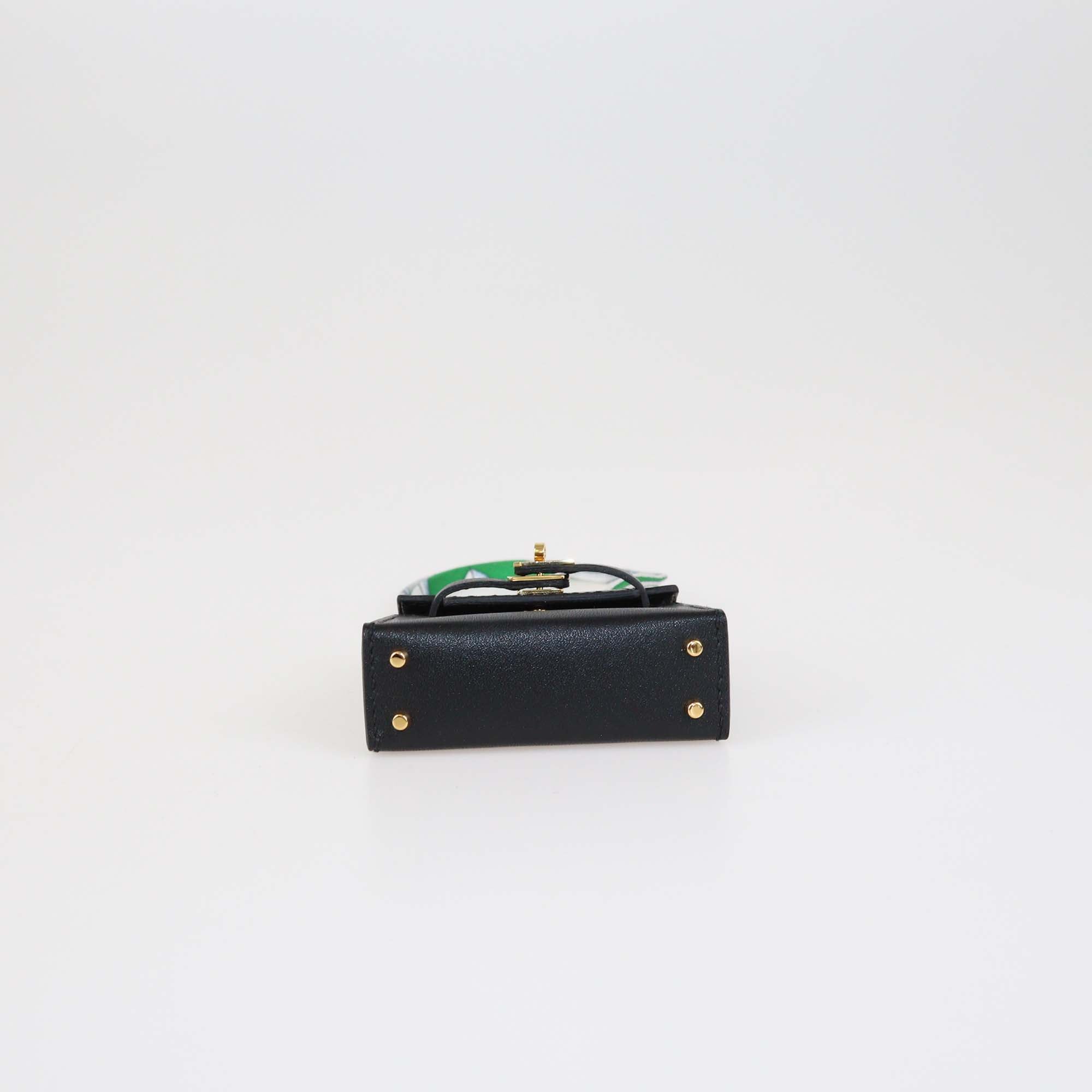 Hermes Black Box Calf Leather Kelly Twilly Charm