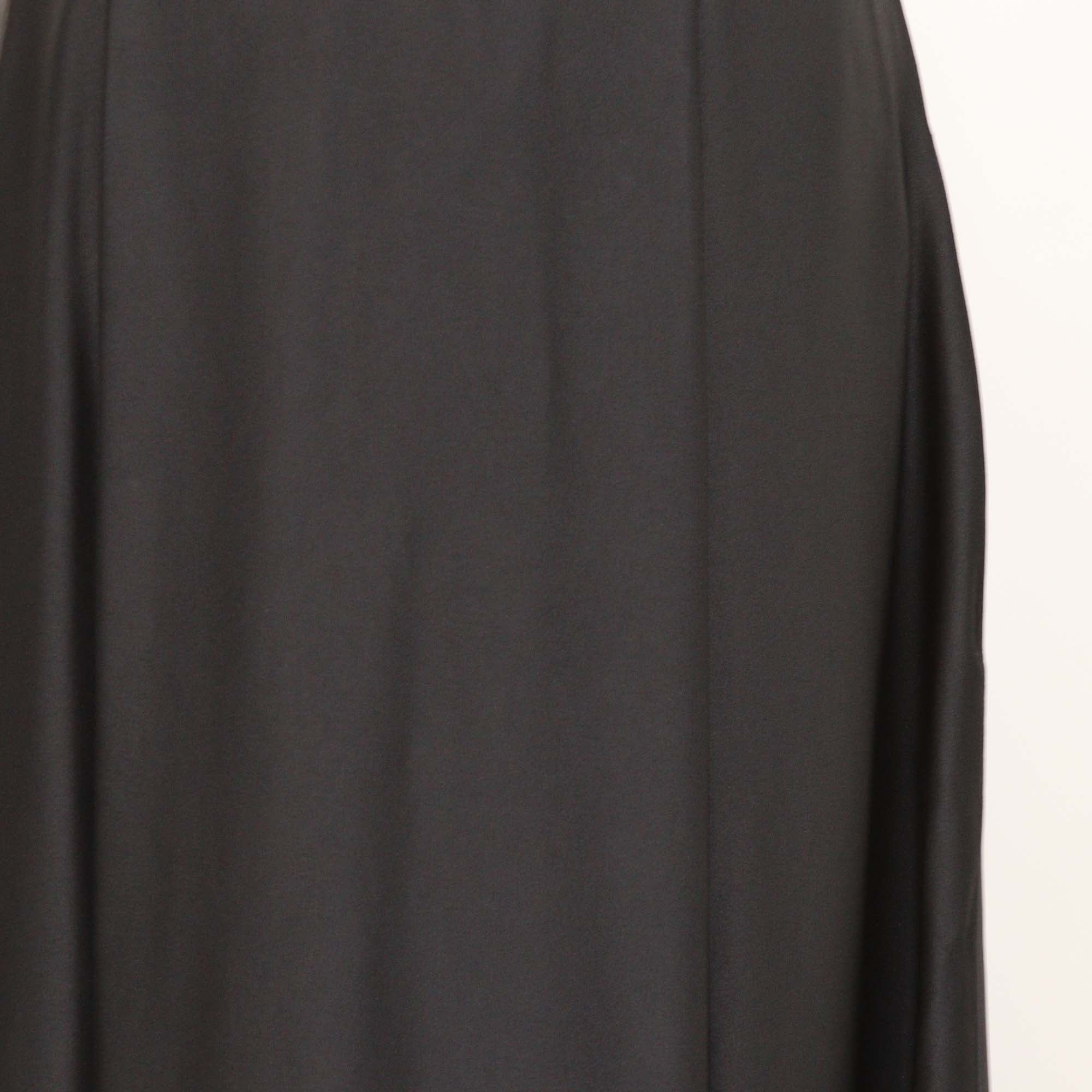 Max Mara Black Blend Acetate Pleated Maxi Skirt