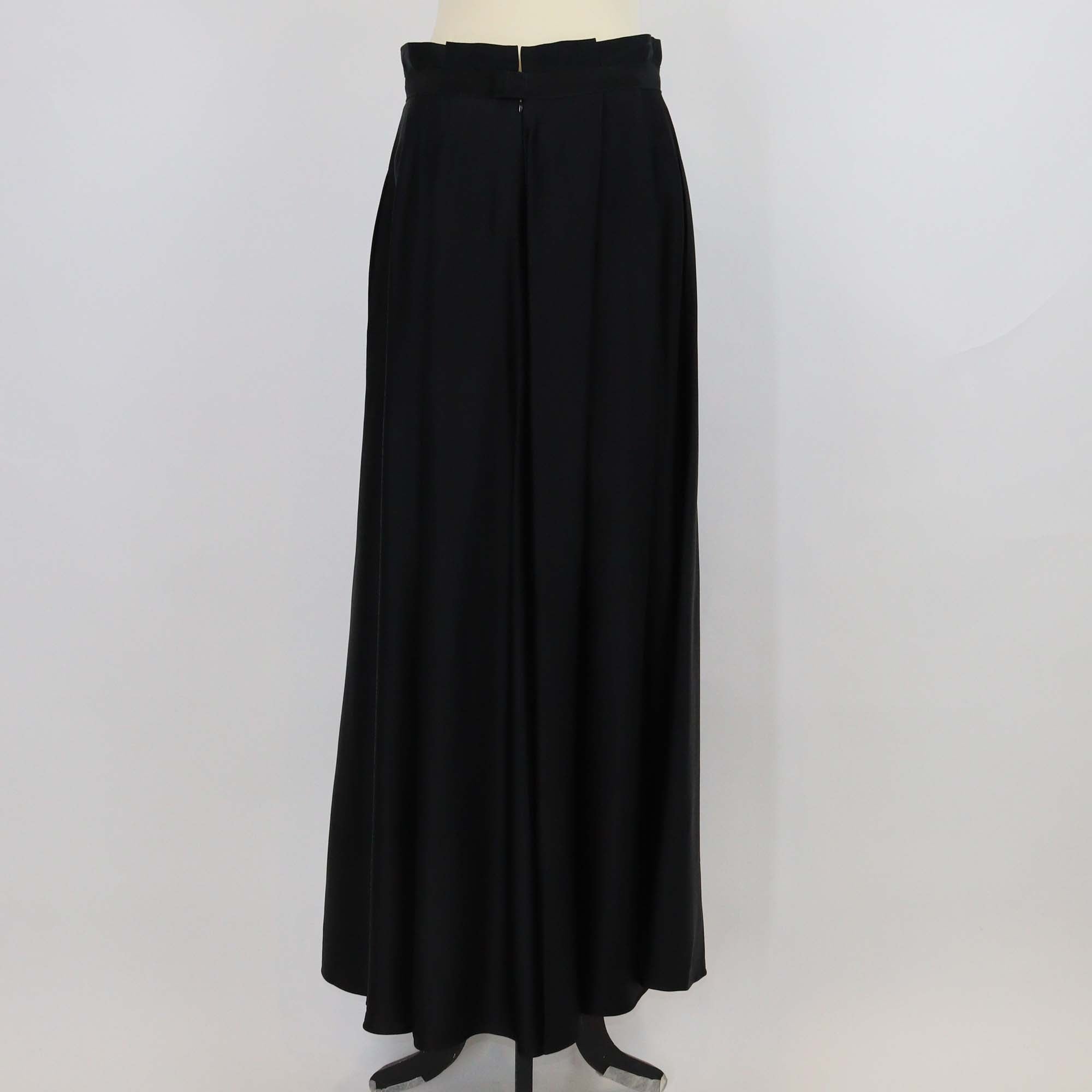 Max Mara Black Blend Acetate Pleated Maxi Skirt